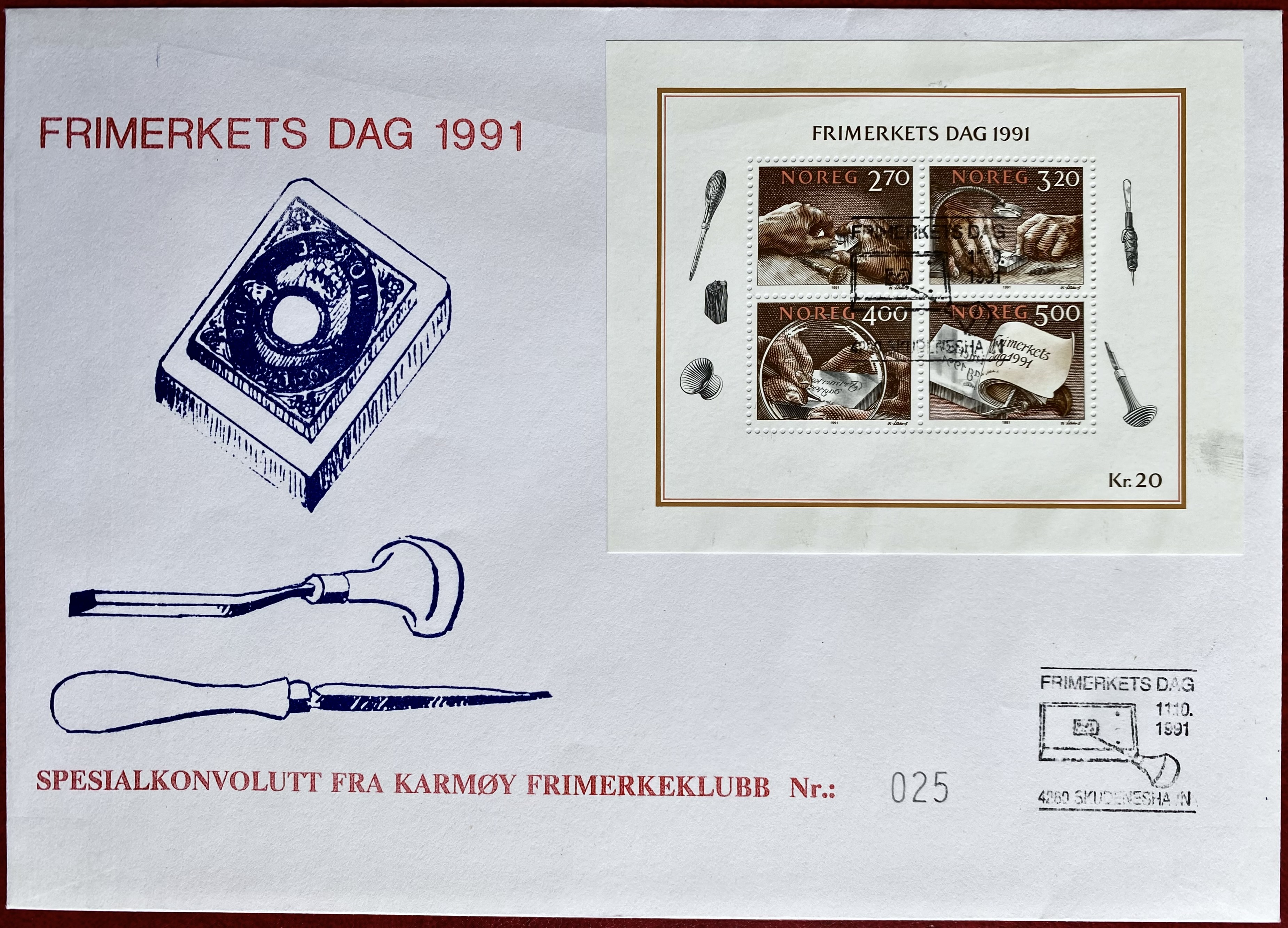 FDC NK 1119-1122 Spesialkonvolutt Karmøy FK Nummerert
