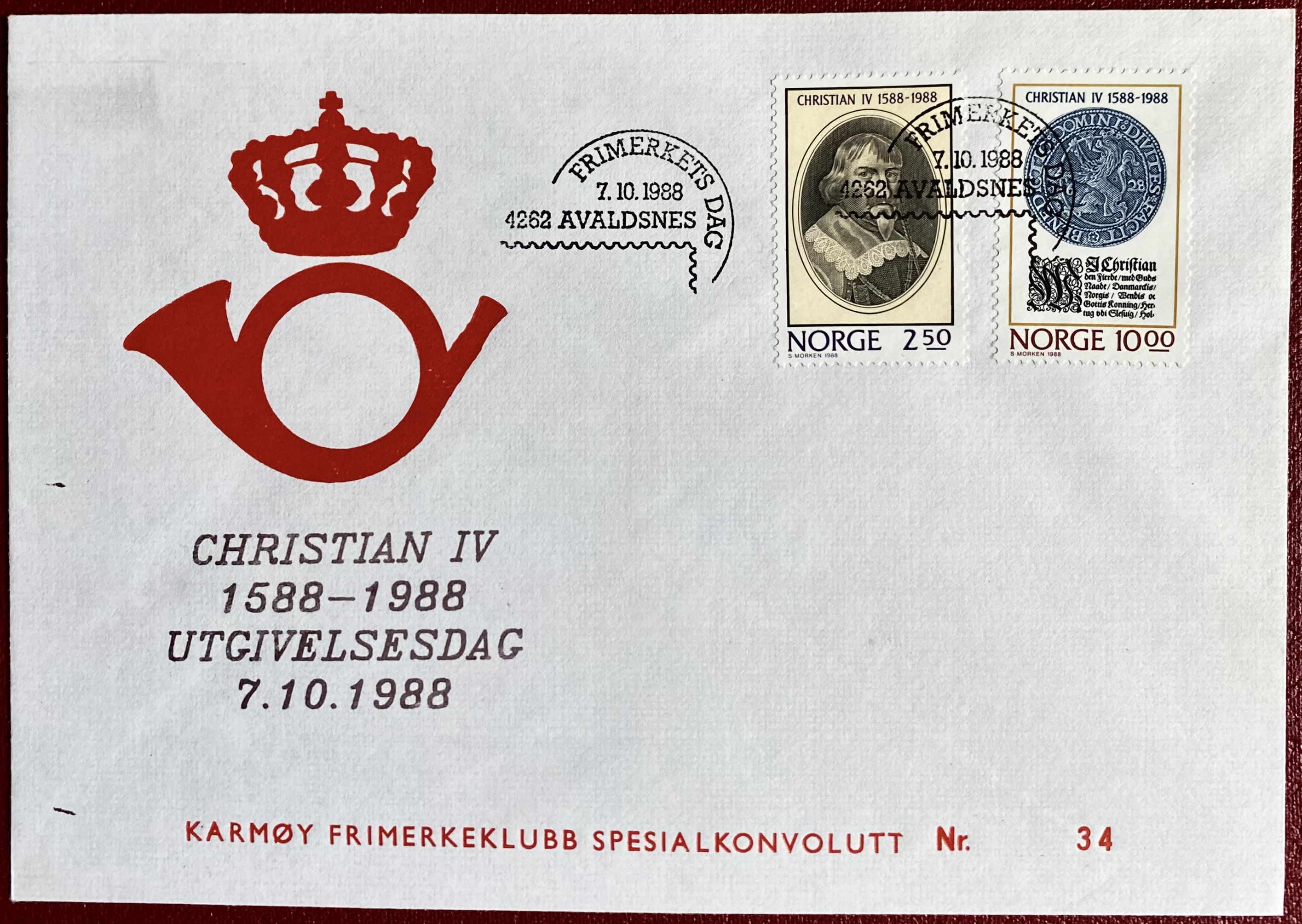 FDC NK 1050-1051 Spesialkonvolutt Karmøy FK Nummerert