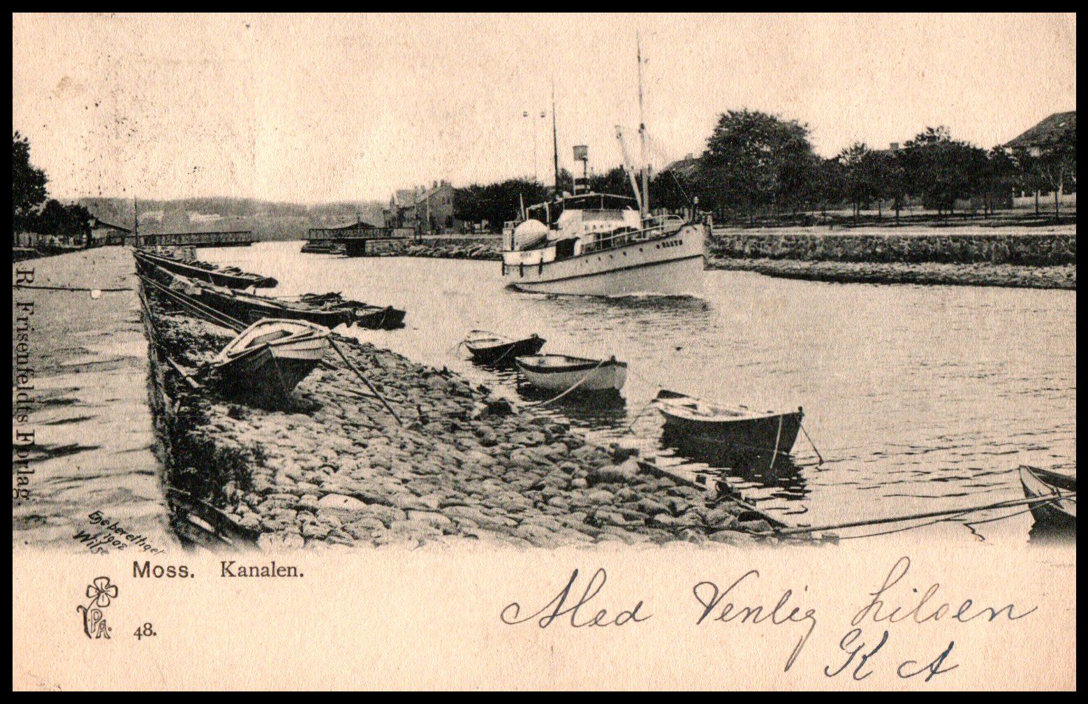 Moss, Kanalen m/DS Bastø. (Alstrup 48)