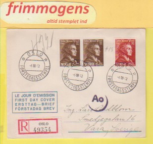 Johan Herman Wessel,  Norge FDC NK 307-08 )49026)