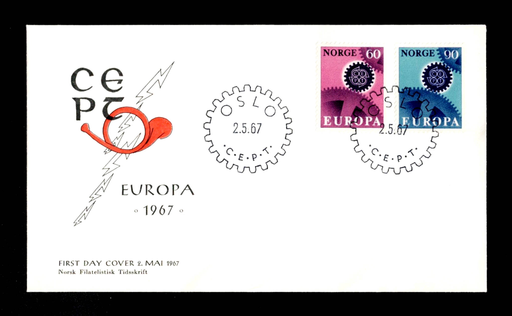FDC 1967 NK589-590 Europa VII vignet NFT