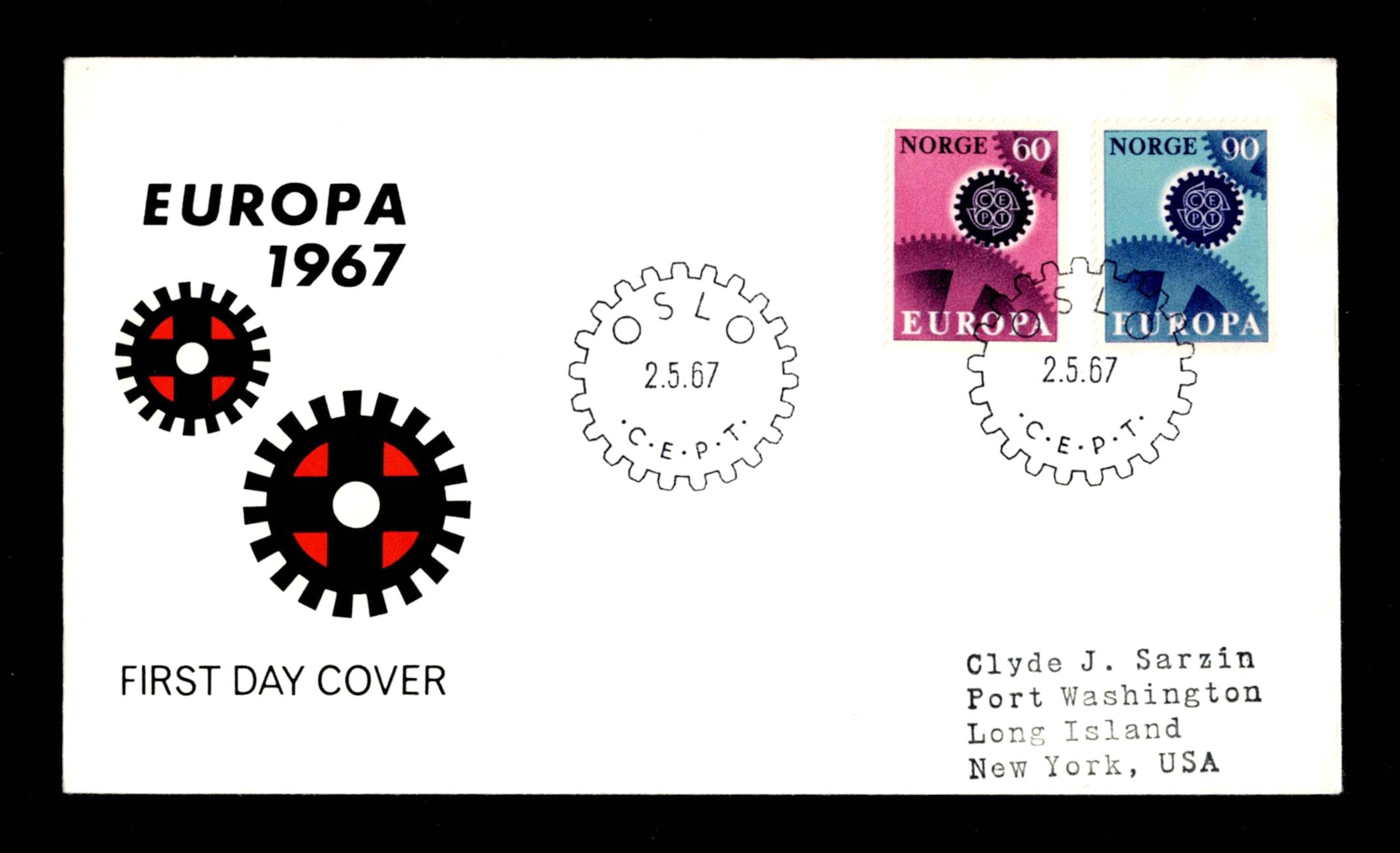 FDC 1967 NK589-590 Europa VII vignet 10 Europa 1967