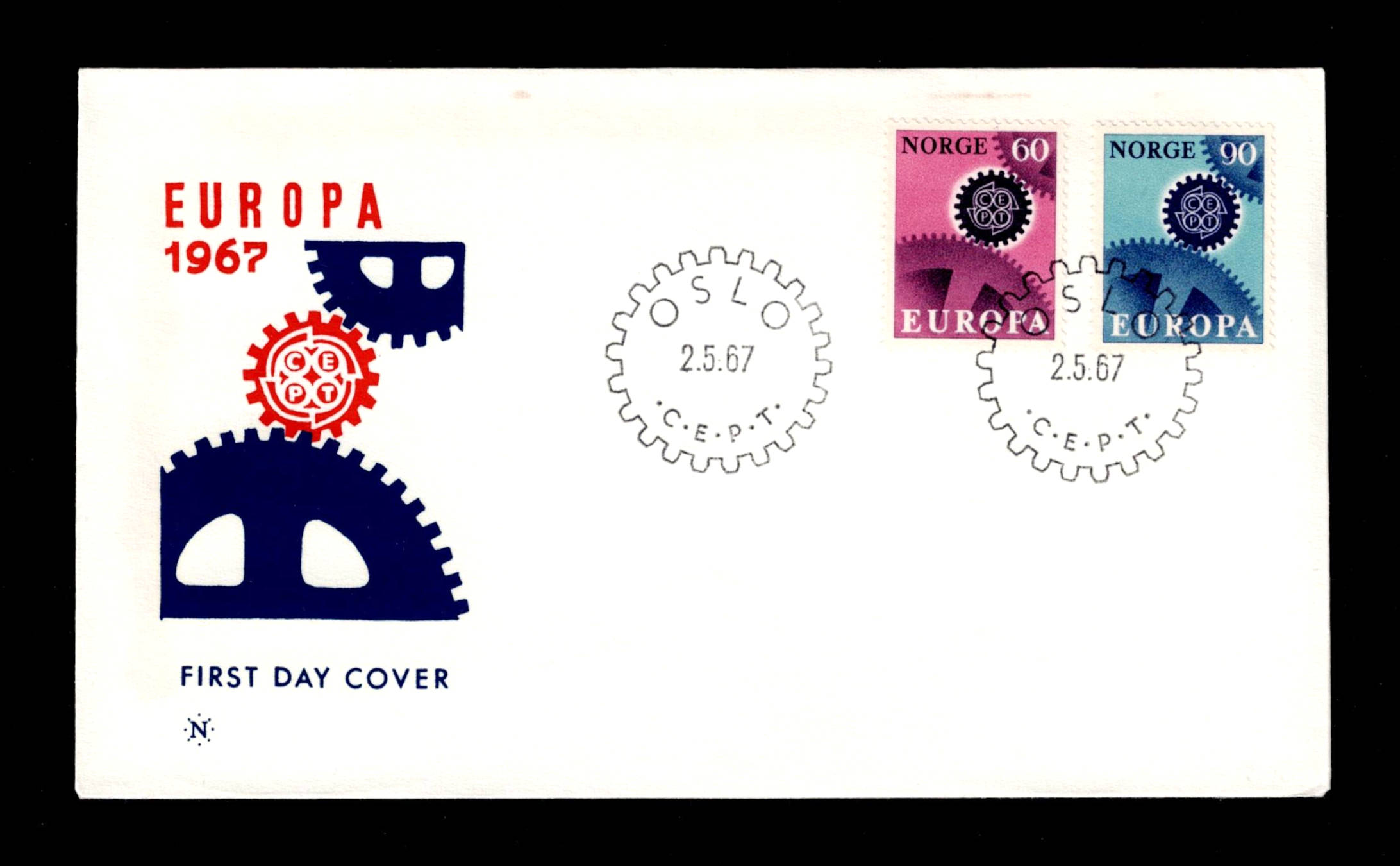 FDC 1967 NK589-590 Europa VII vignet 2 Fritz Neve