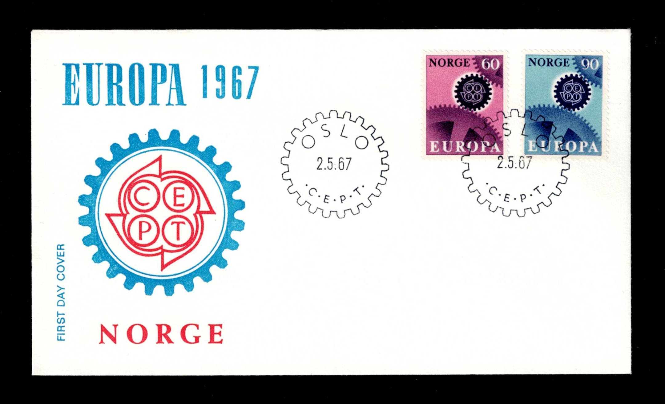 FDC 1967 NK589-590 Europa VII vignet 8 CEPT