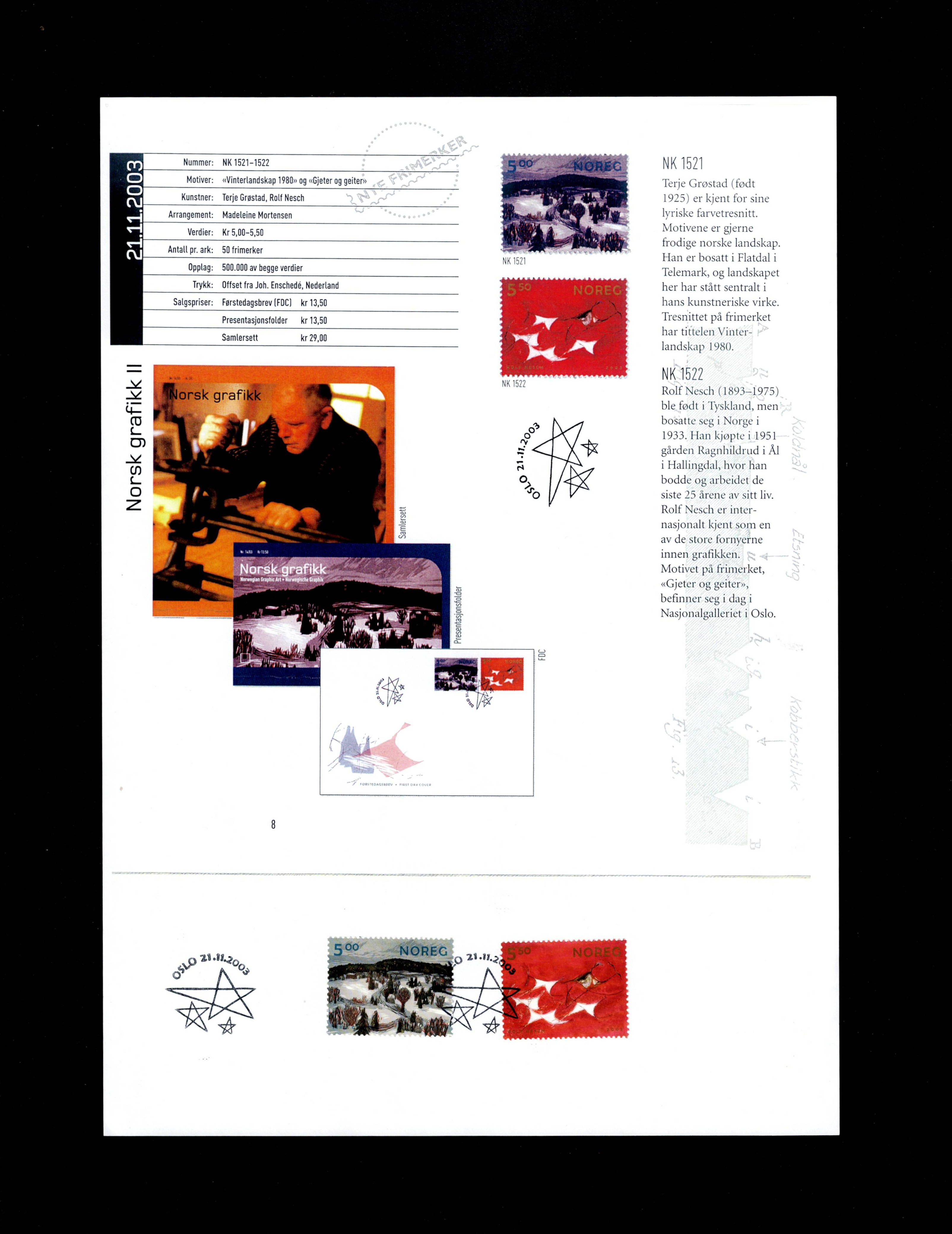 FDC 2003 NK1521-22 Norsk Grafikk