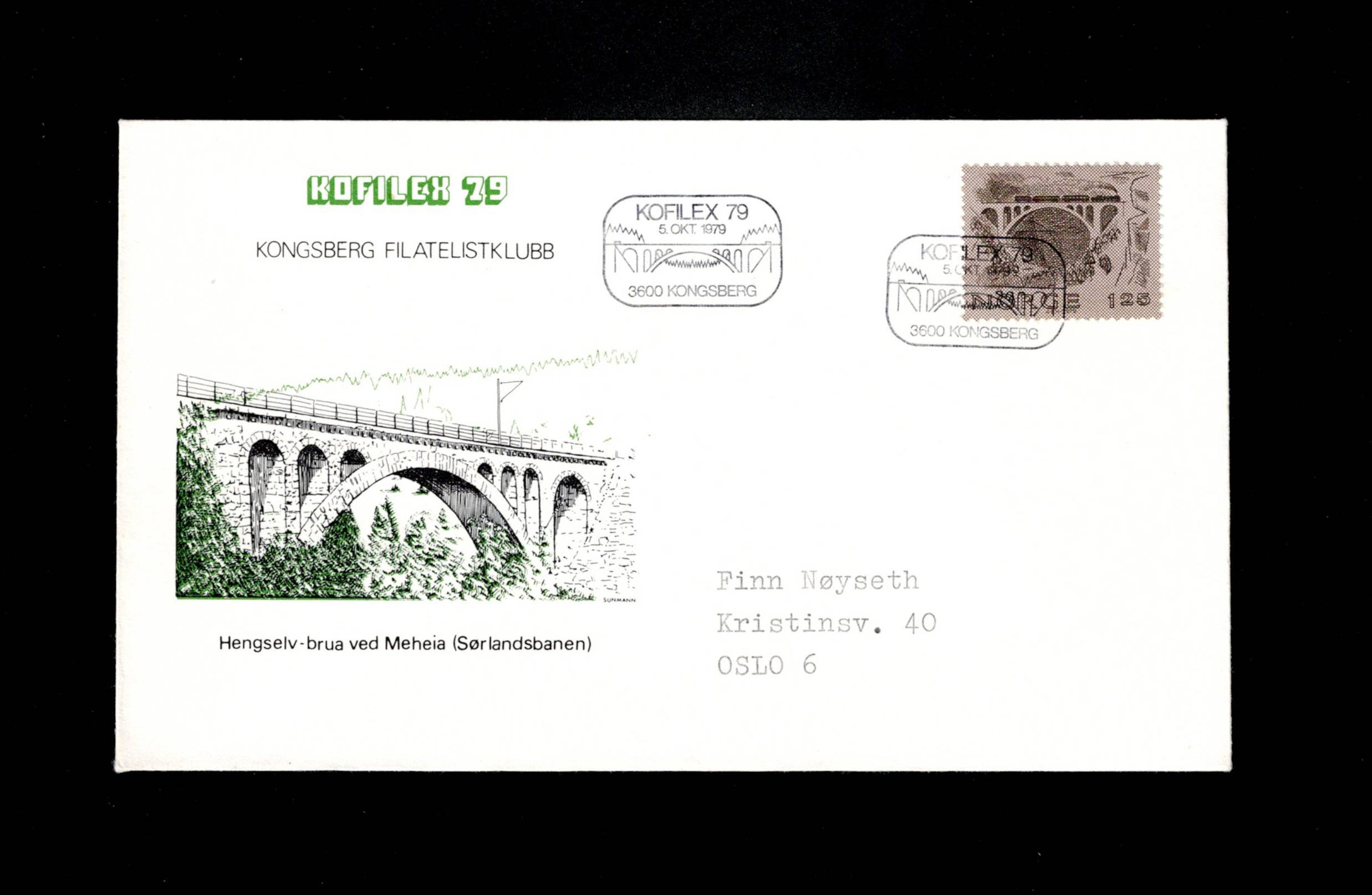 FDC 1979 NK847 Kongsberg vignet Kongsberg FK
