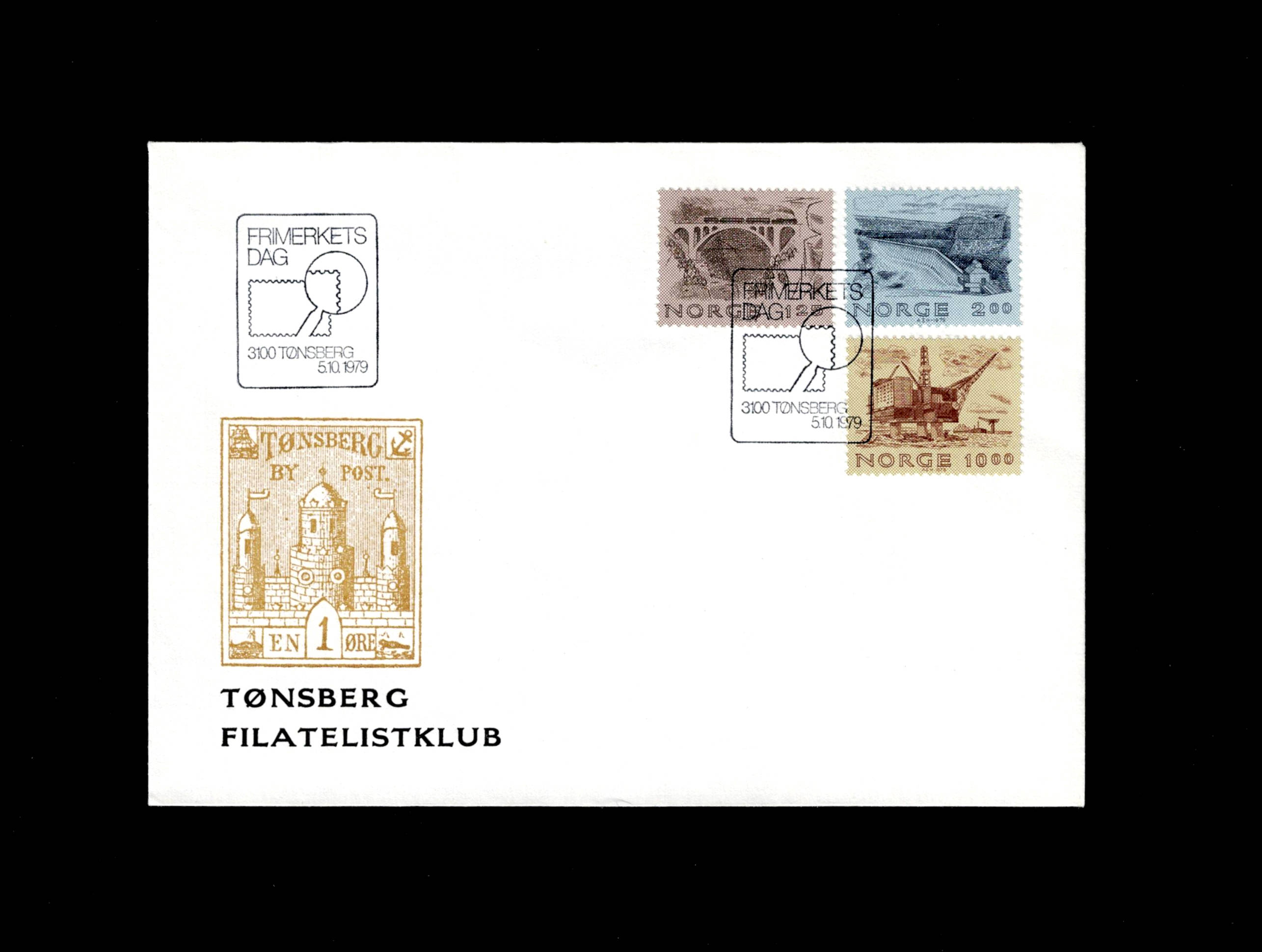 FDC 1979 NK847-49  TØNSBERG vignet Tønsberg FK