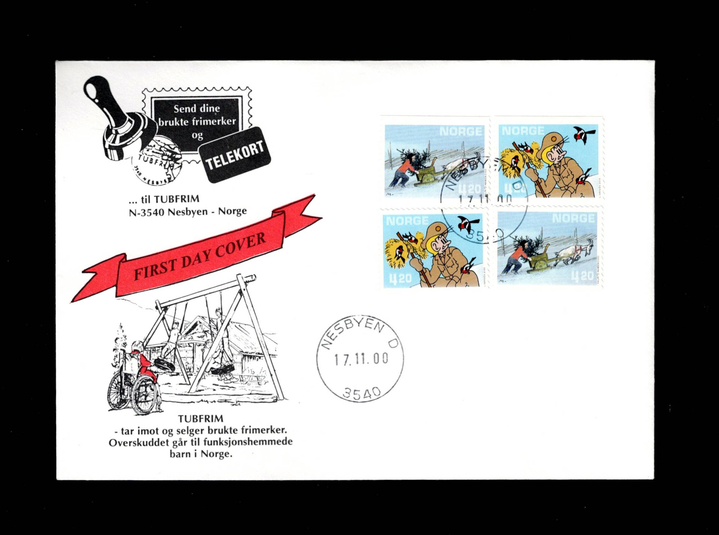 FDC 2000 NK1406-07 NESBYEN vignet Tubfrim