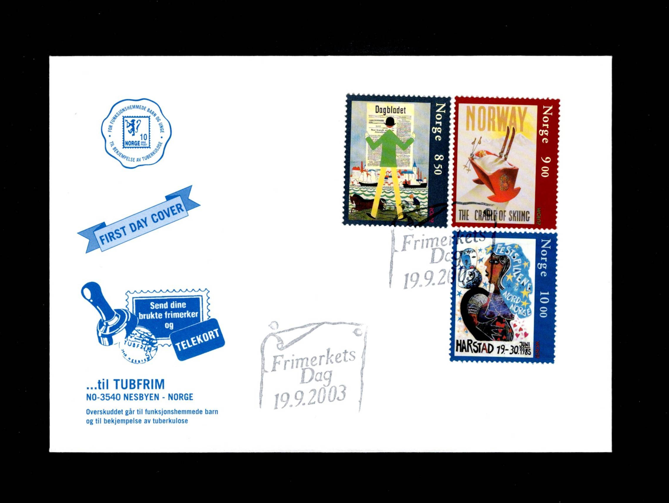 FDC 2003 NK1514-16 Europa XXVI vignet Tubfrim