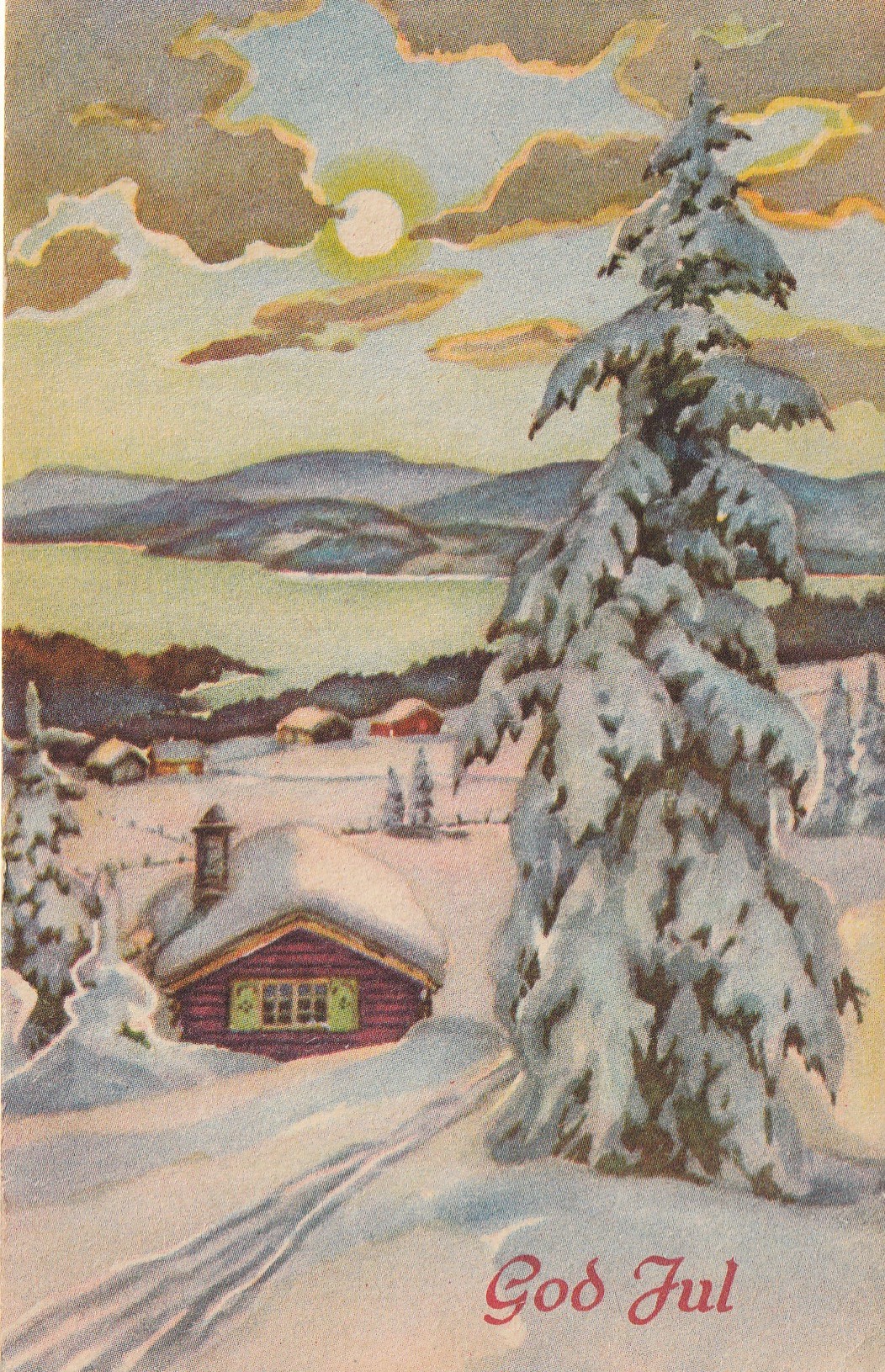 Eldre kort : God Jul. Norsk arbeide 609 Pst Små