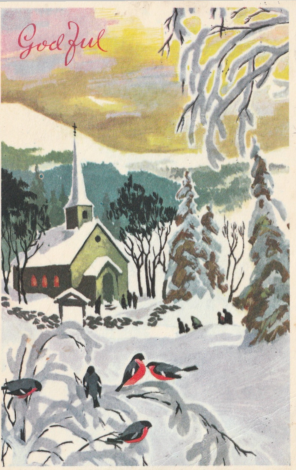 Eldre kort : God Jul .  Oppi 7262/3 Pst Små