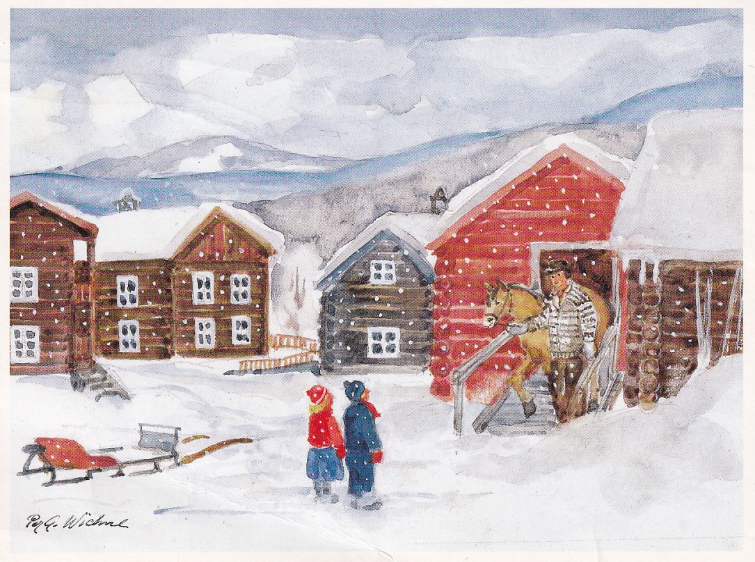 Barn på gårdstun. Per G. Wichne
