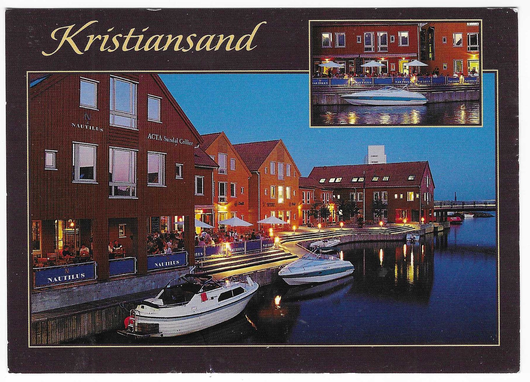 Kristiansand. Uterestauranter ved havna. Aune Forlag.