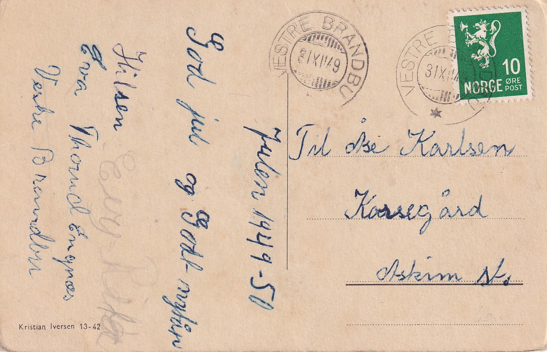 VESTRE BRANDBU 31.XI.1949 (Kat 5)