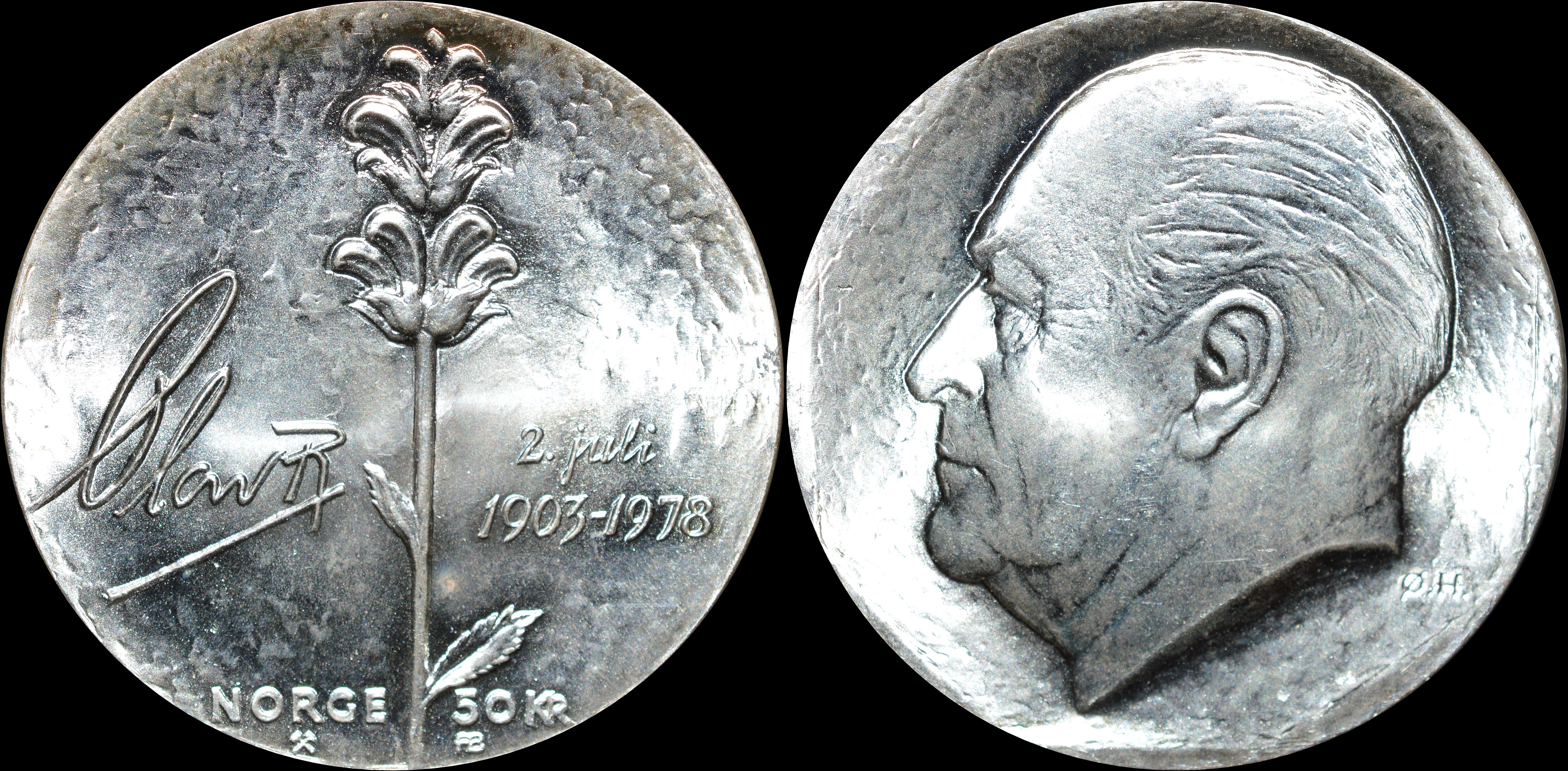 NorCollect:  50 Kroner 1978  Sølv