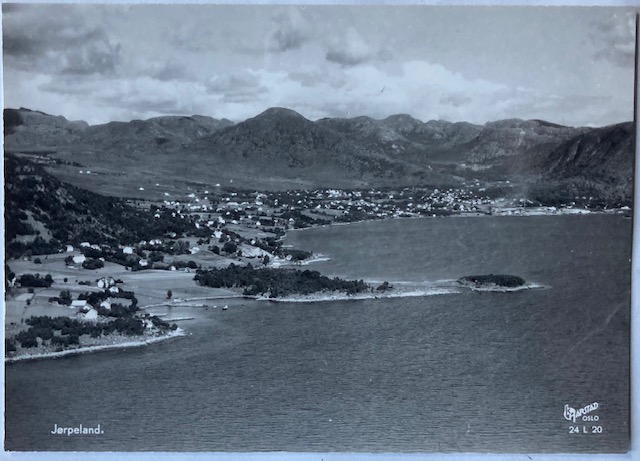 JØRPELAND flyfoto fra ca. 1950-tallet