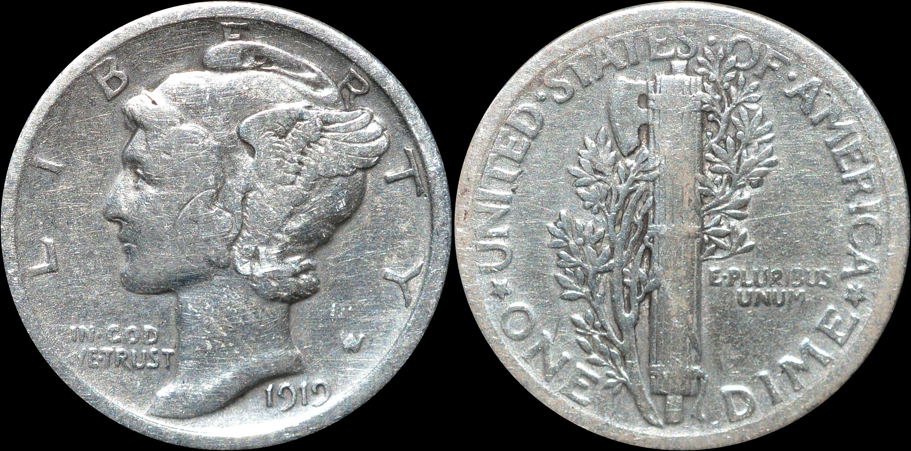 NorCollect: USA 1 Dime 1919 Sølv