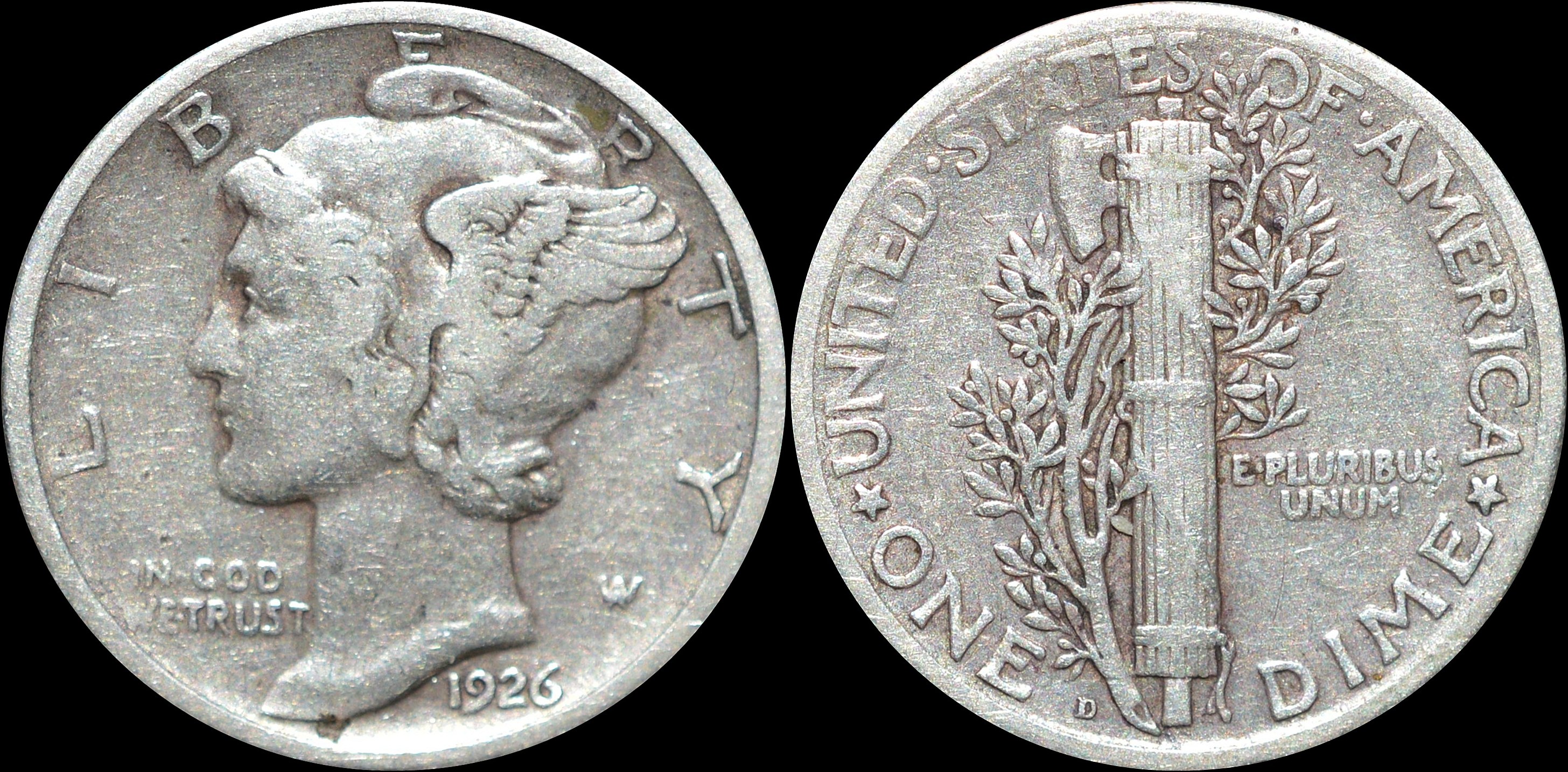 NorCollect: USA 1 Dime 1926 D Sølv