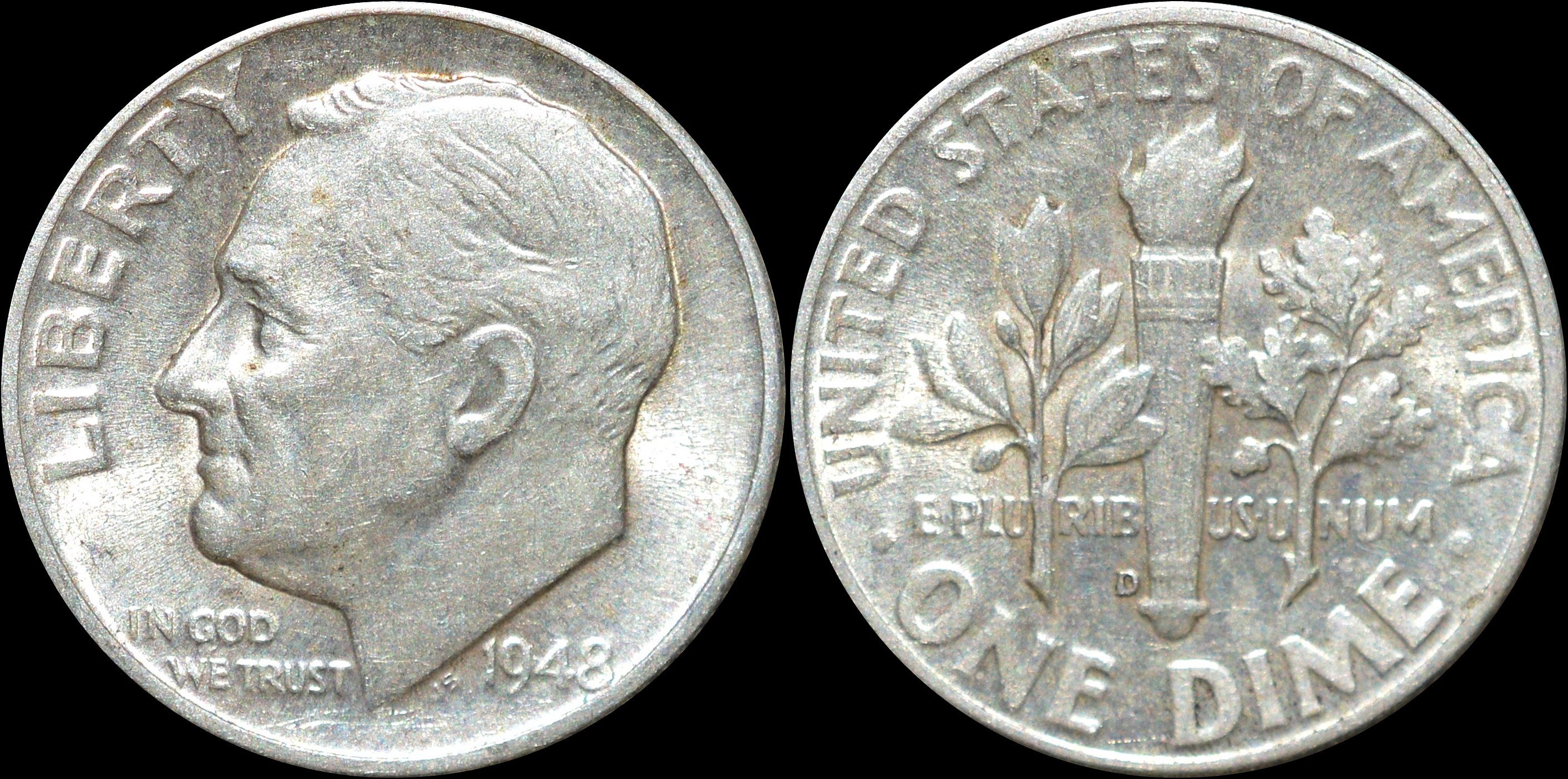 NorCollect: USA 1 Dime 1948 D Sølv