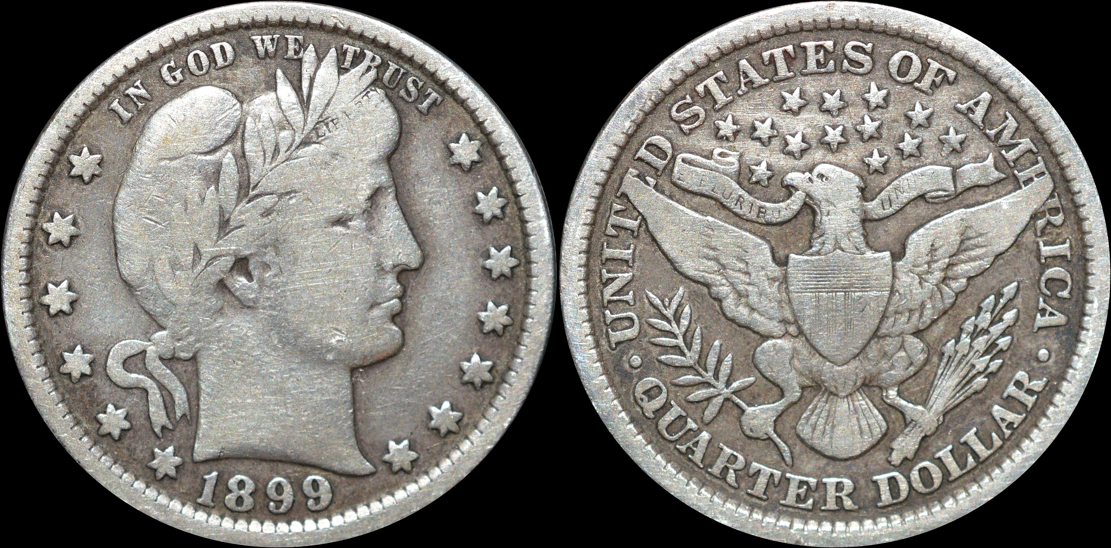 NorCollect:  USA 1 Quarter  1899  Sølv
