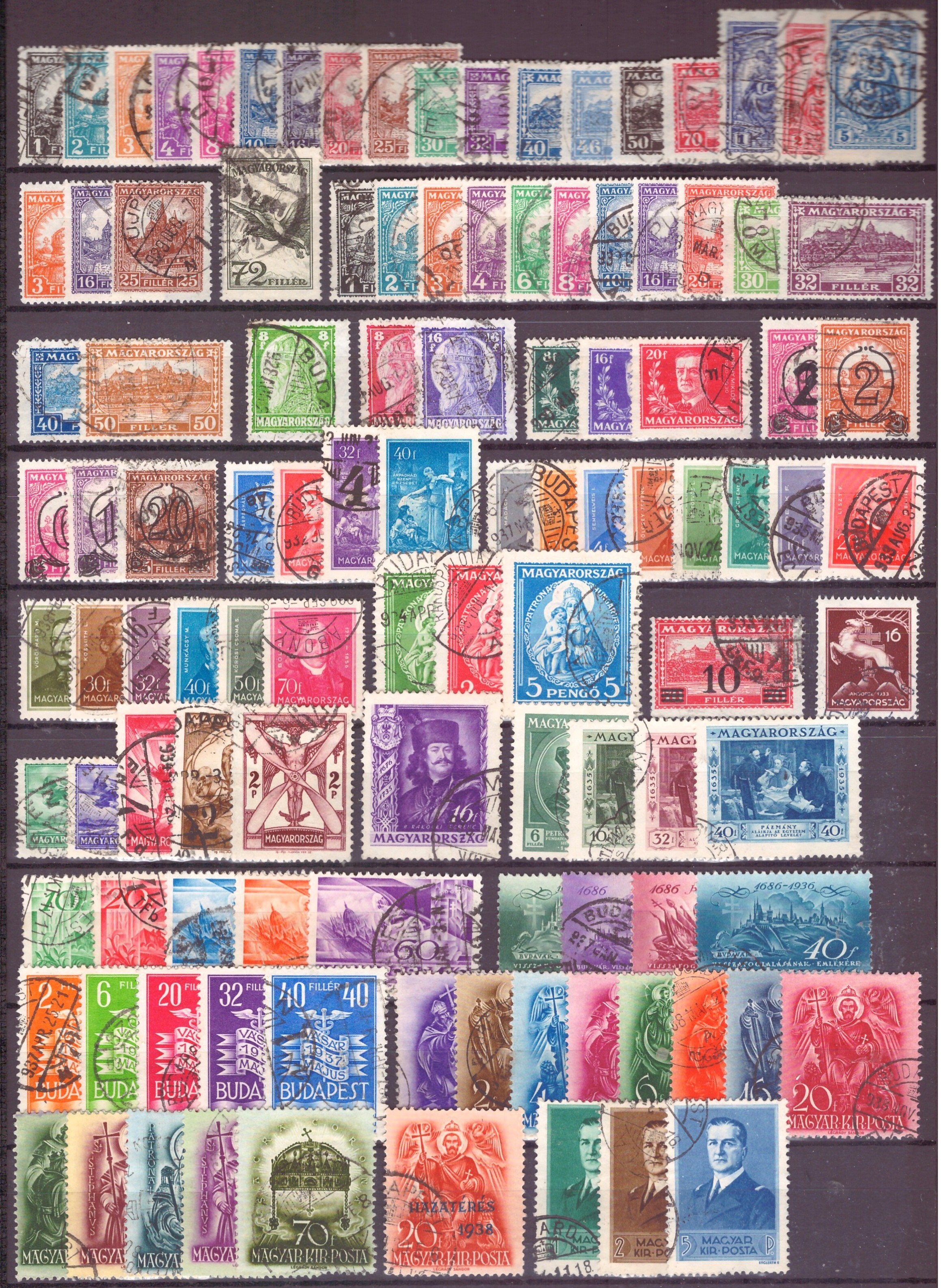 UNGARN. DIV. 1926-45. PENT RUNDSTEMPLA. (1437,-)