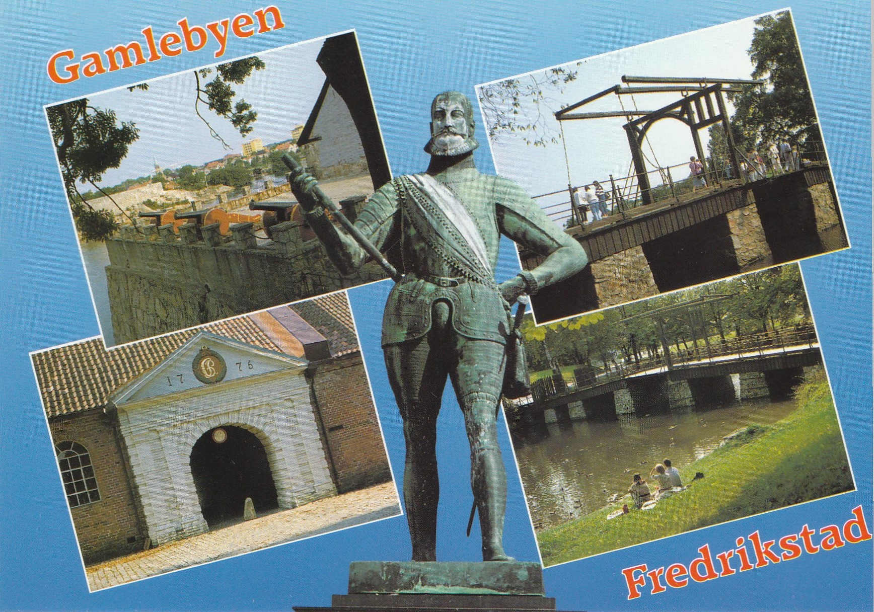 Fredrikstad. Gamlebyen, og den gamle garnisonbyen fra 1600-tallet. Aune M-14036-1