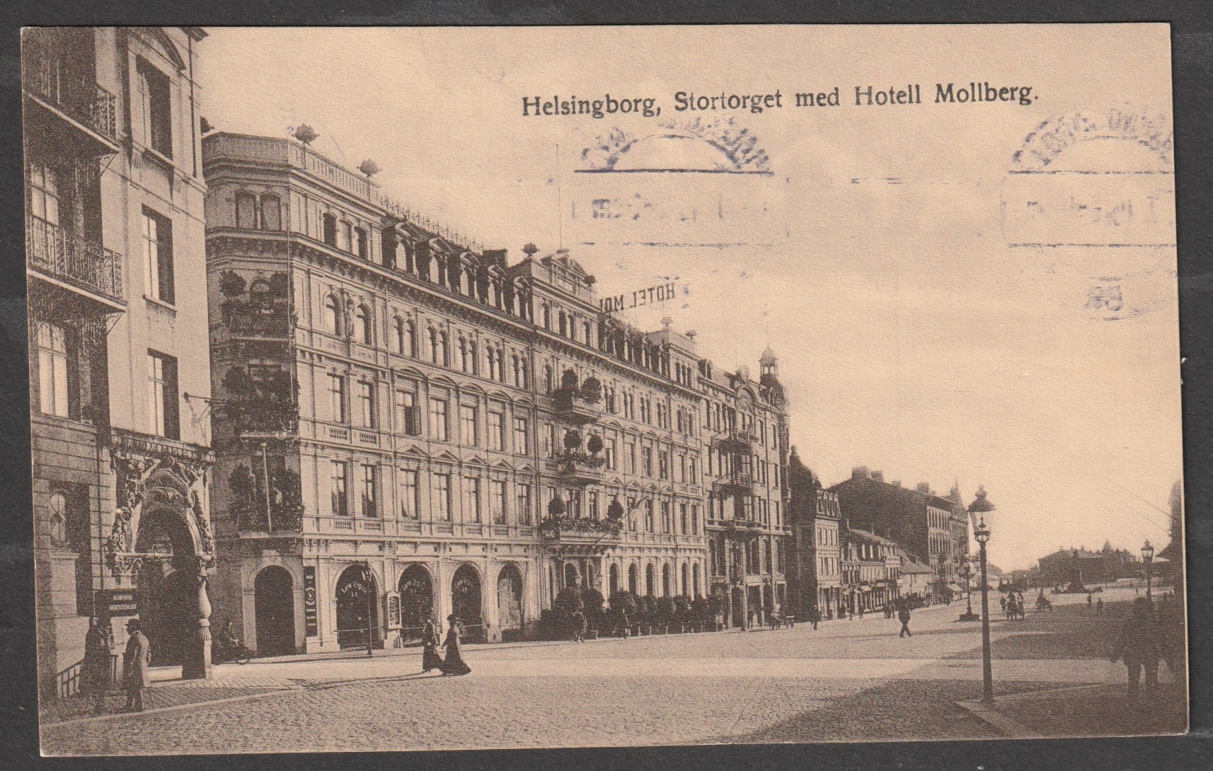 Helsingborg. Stortorget med Hotell Mollberg