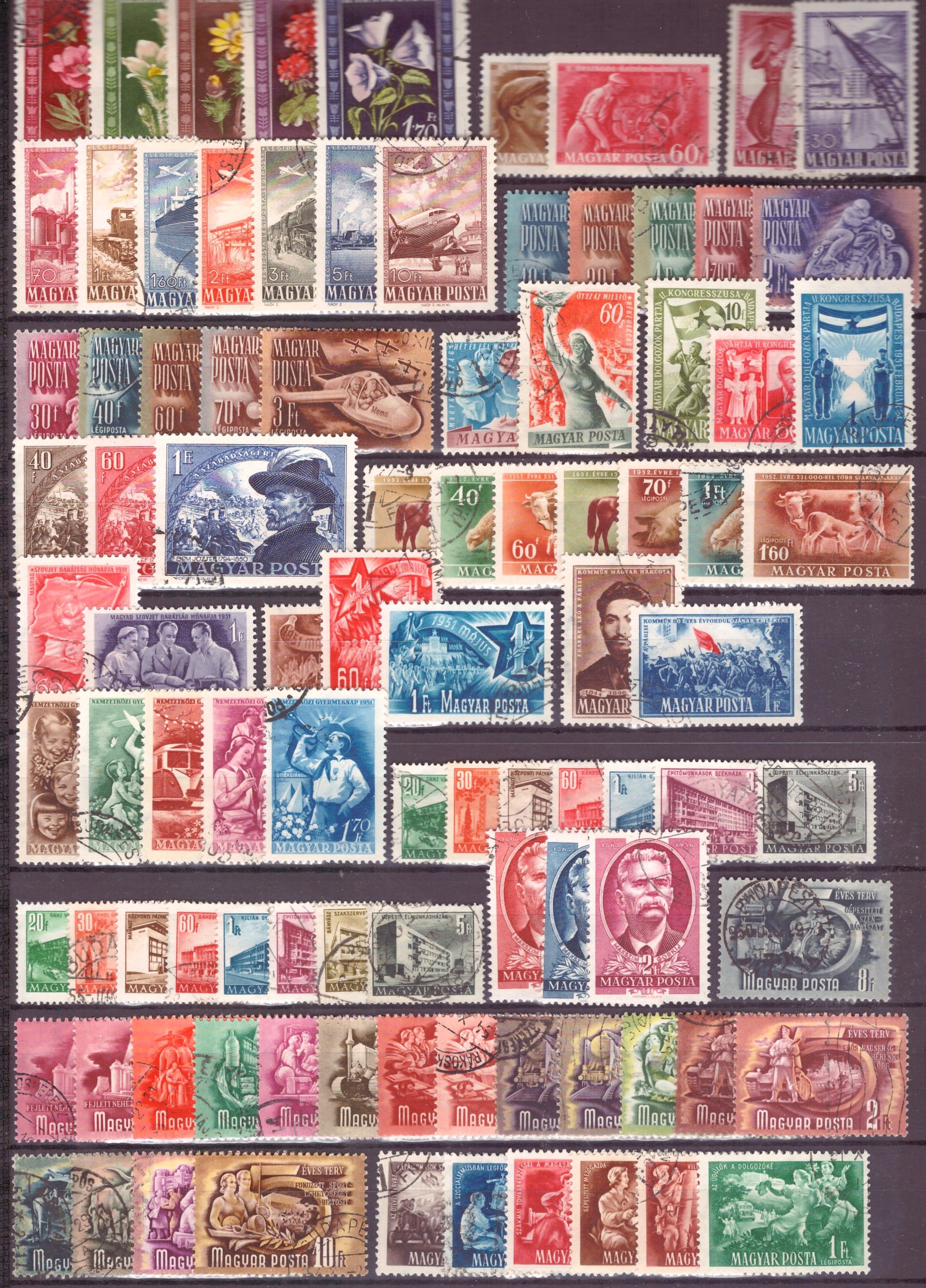 UNGARN. DIV. 1950-53. PENT RUNDSTEMPLA. (1049,-)