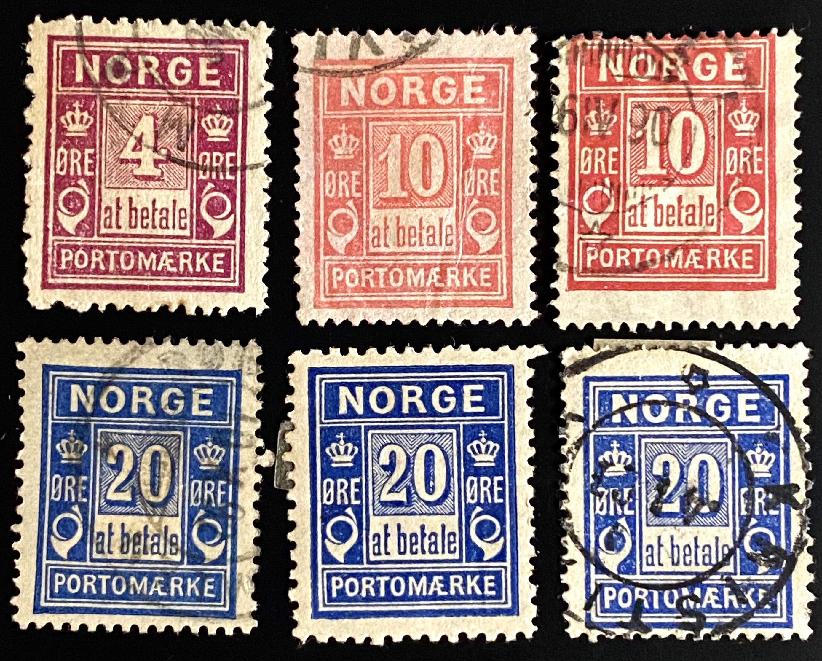 Lot Portomerker  m/Ubrukt Grovtagget 20 øre - blandet kvalitet