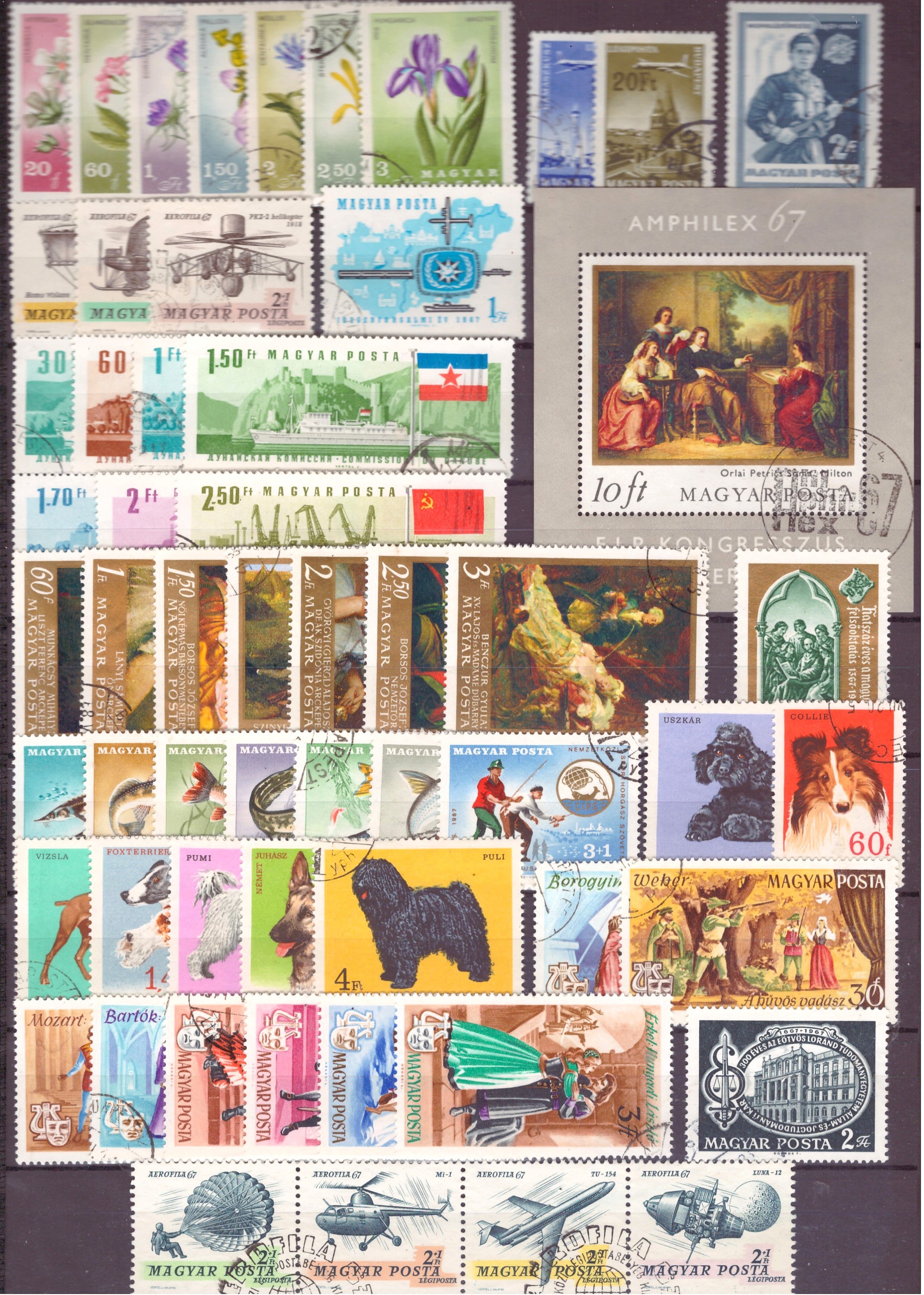 UNGARN. DIV.1967. PENT RUNDSTEMPLA. (493,-)