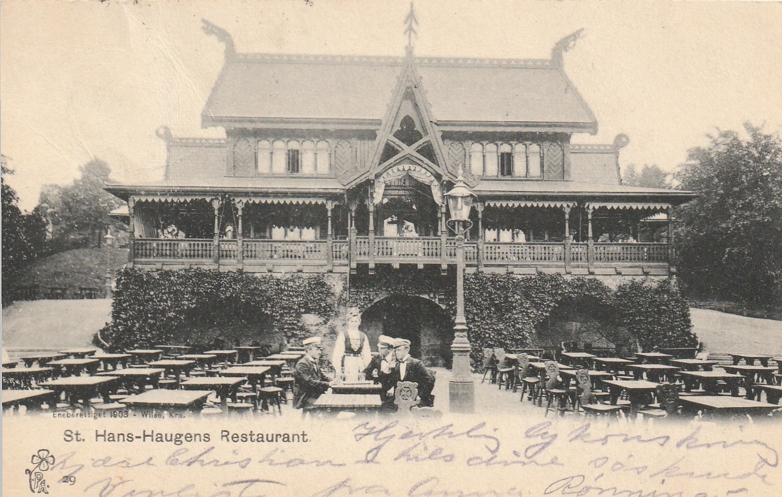 Gammelt Brevkort fra St. Hans-Haugens Restaurant . Utgiver ? Unum Små
