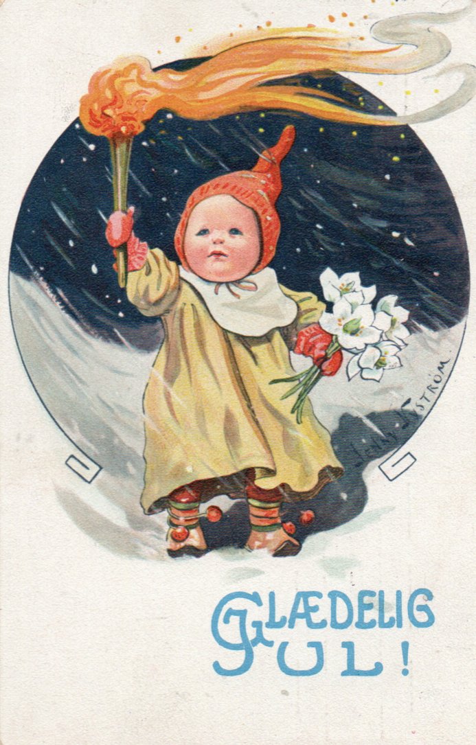Jenny Nyström. Glædelig Jul. Stemplet 1913.