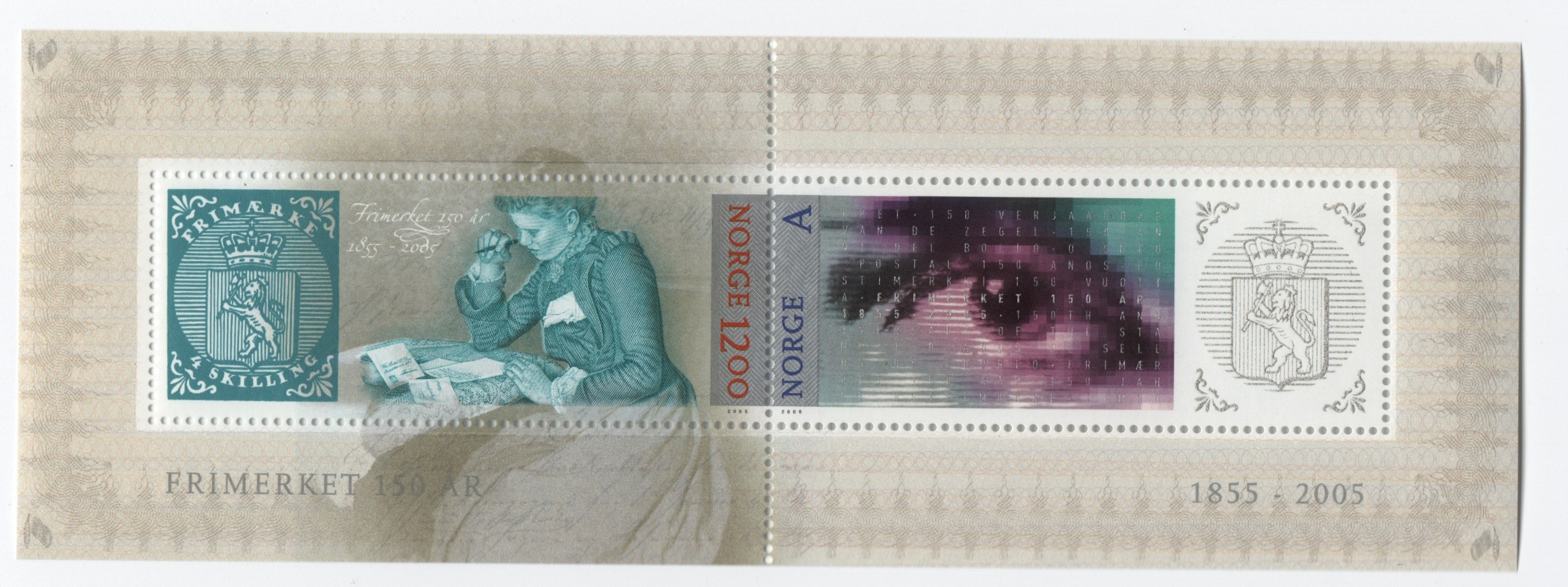 NK 1589-1590 BL28  Norske Frimerker 150 år