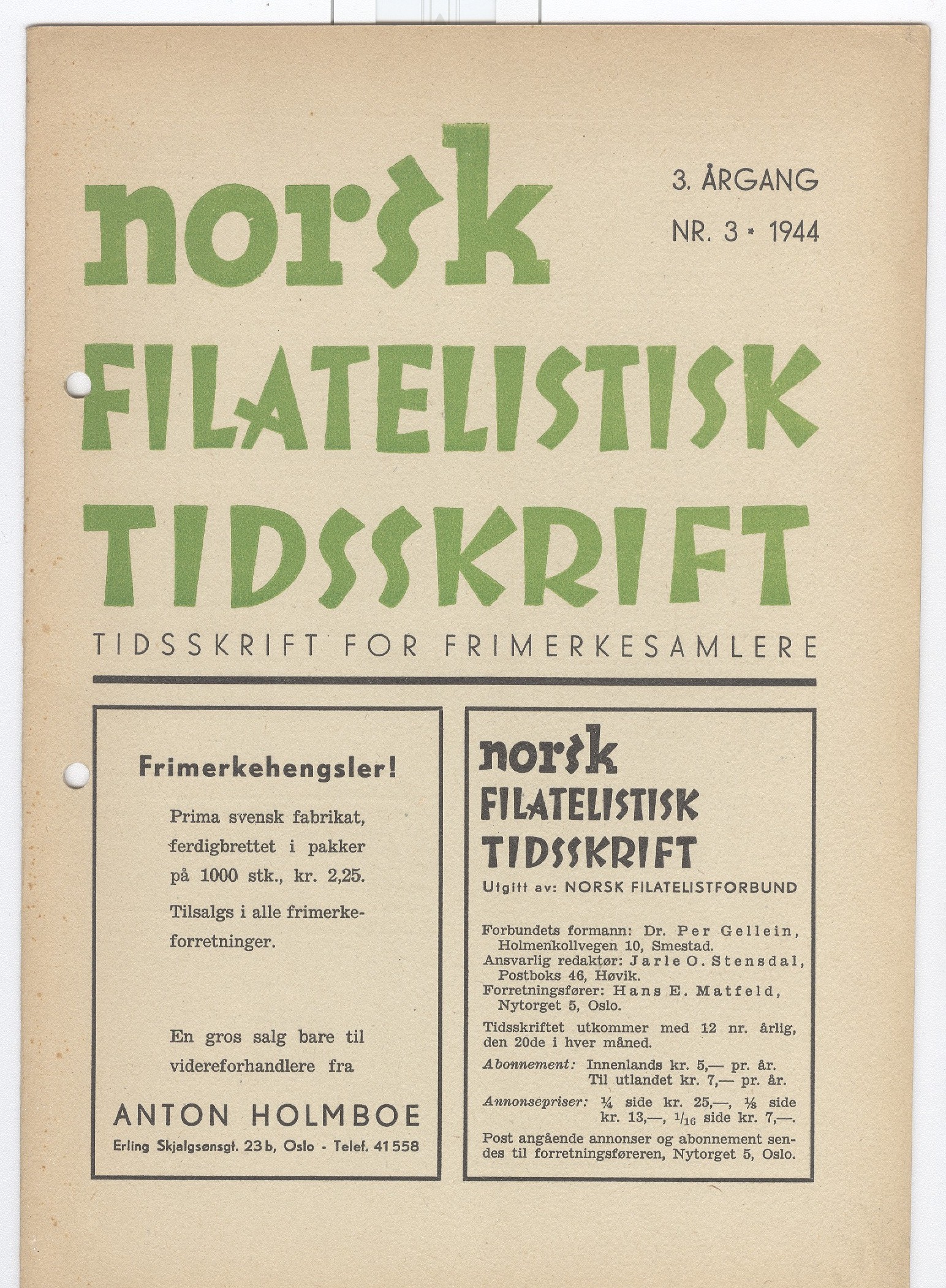 5 gamle nummer av NFT(1944 -1946)