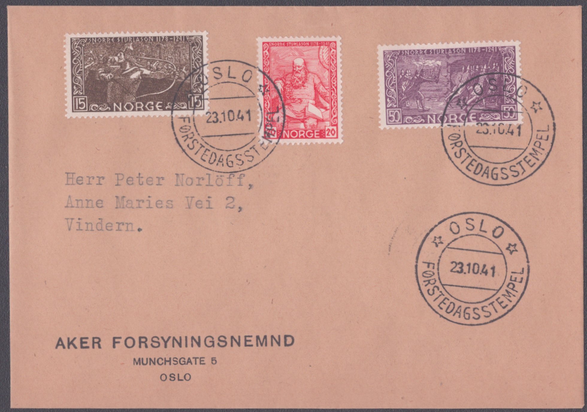 FDC 1941 NK295-NK296 NK298