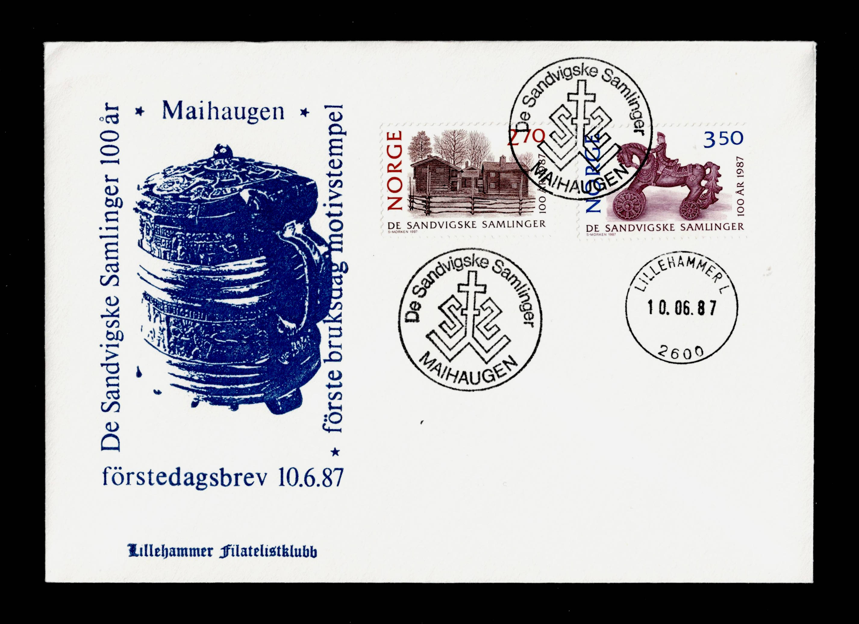 FDC 1987 NK1019-20 MAIHAUGEN vignet LFK