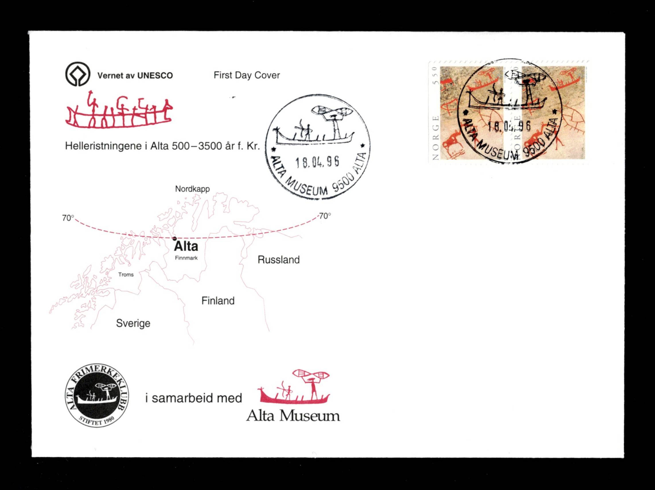 FDC 1996 NK1259 ALTA Museum vignet Alta FK