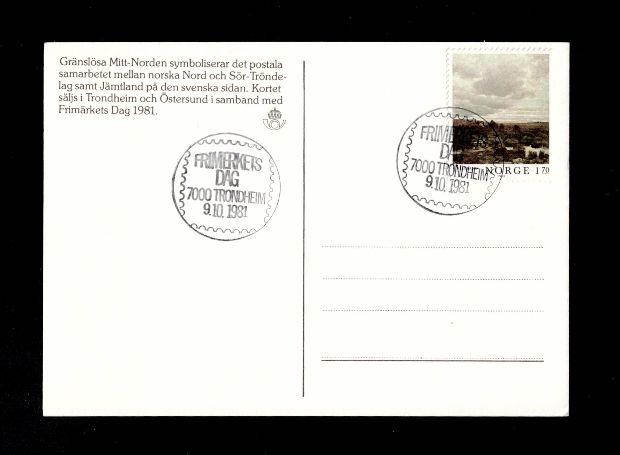 FDC 1981 NK896 TRONDHEIM på Midt-Norge kort