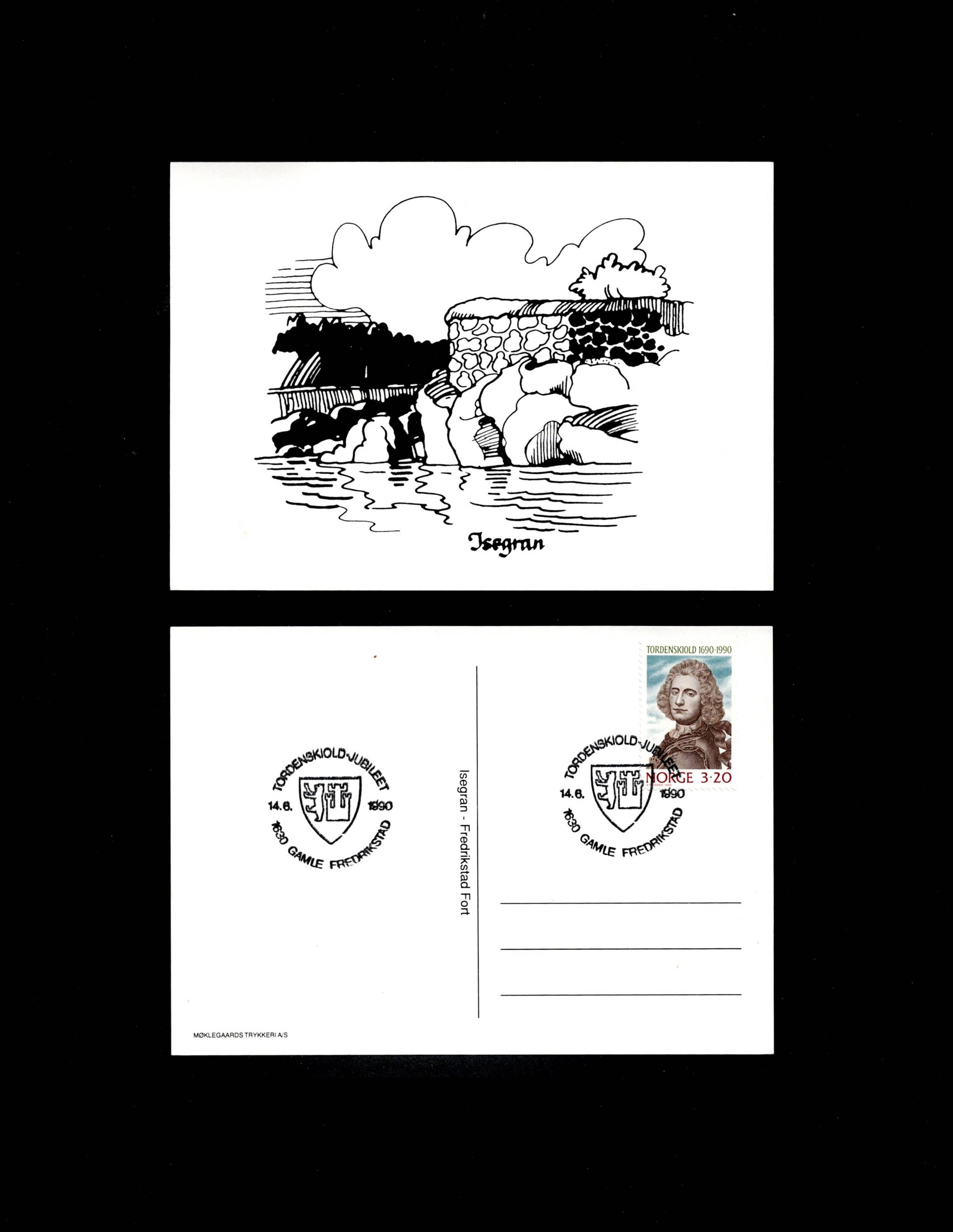 FDC 1990 NK1095 Gamle Fredrikstad på Isegran kort
