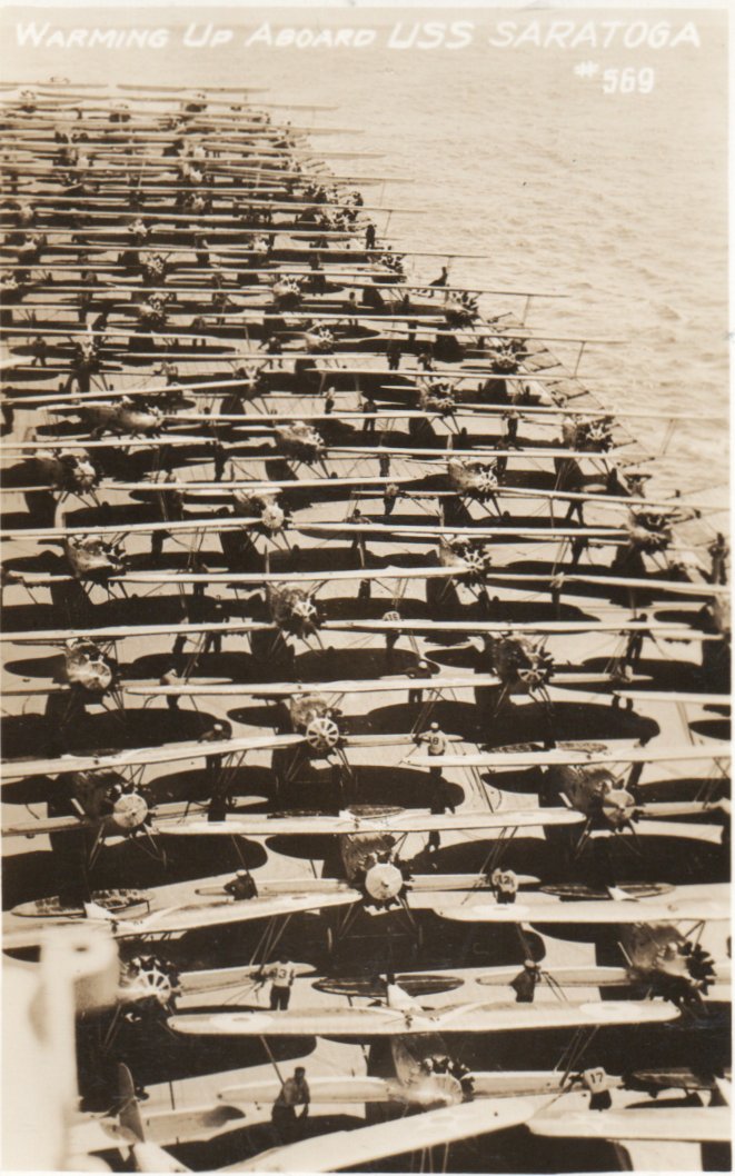 Ca 100 fly. USS Saratoga. Warming up aboad