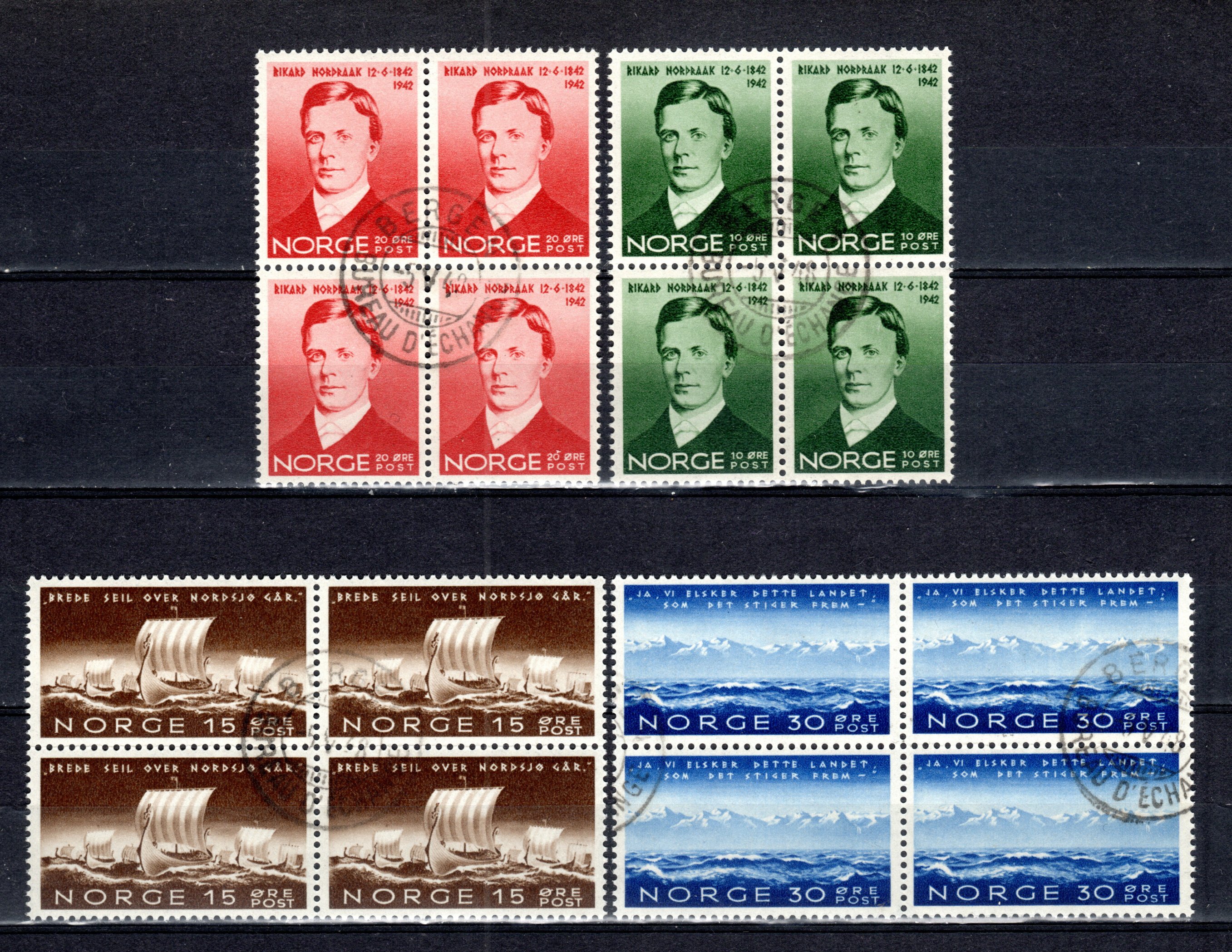 Nk.302-05 stp. 4-blokkserie stemplet