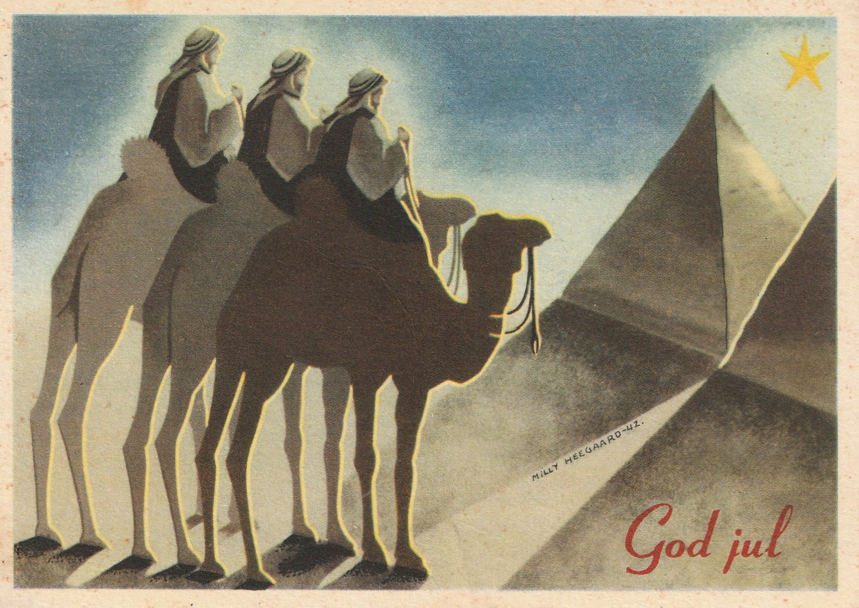 Eldre kort : God Jul . Børrehaug & Rønning Serie C. nr 131 / Heegard . Pst
