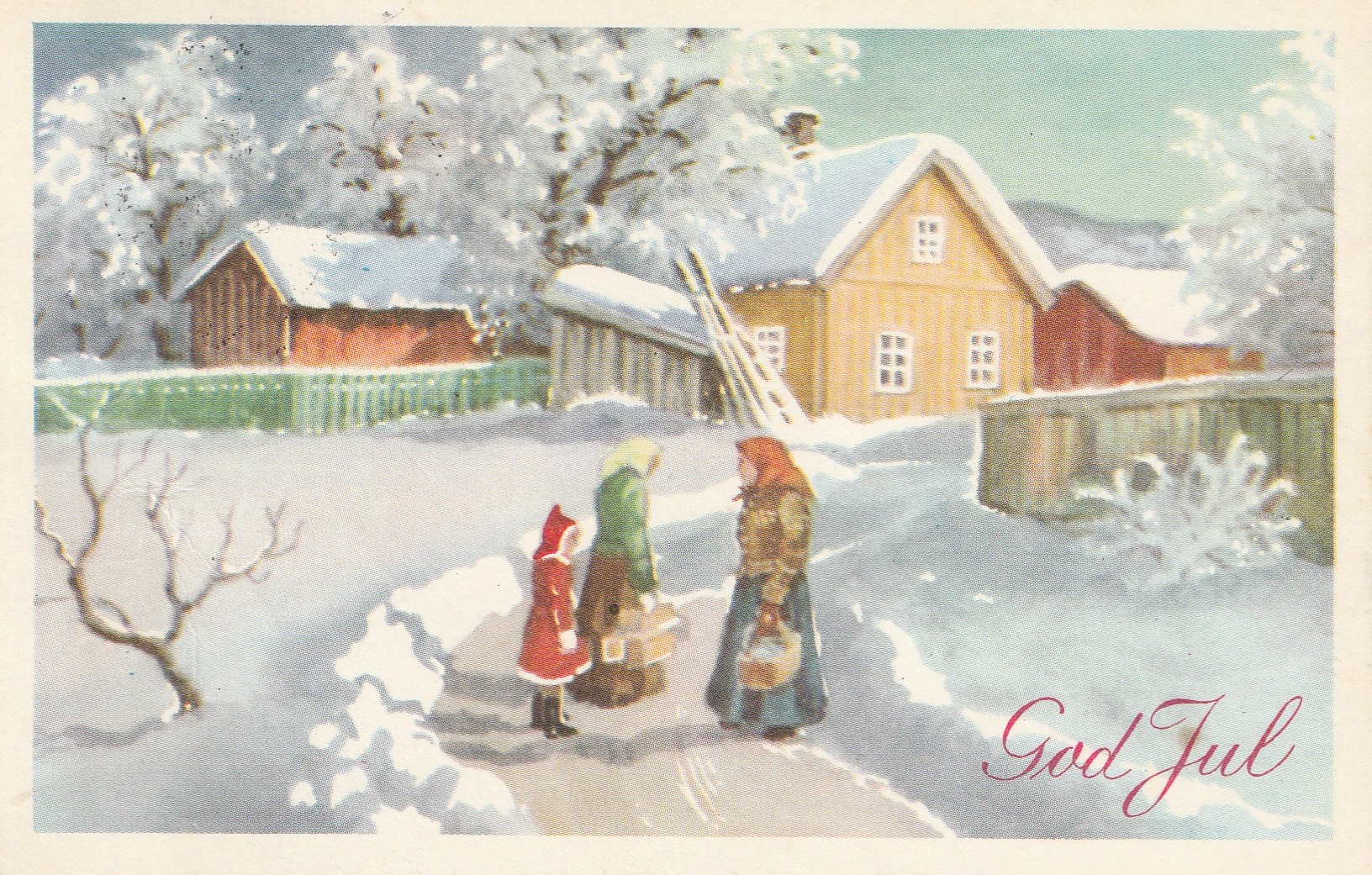 Eldre kort : God Jul . Oppi 7262/16 Pst Små