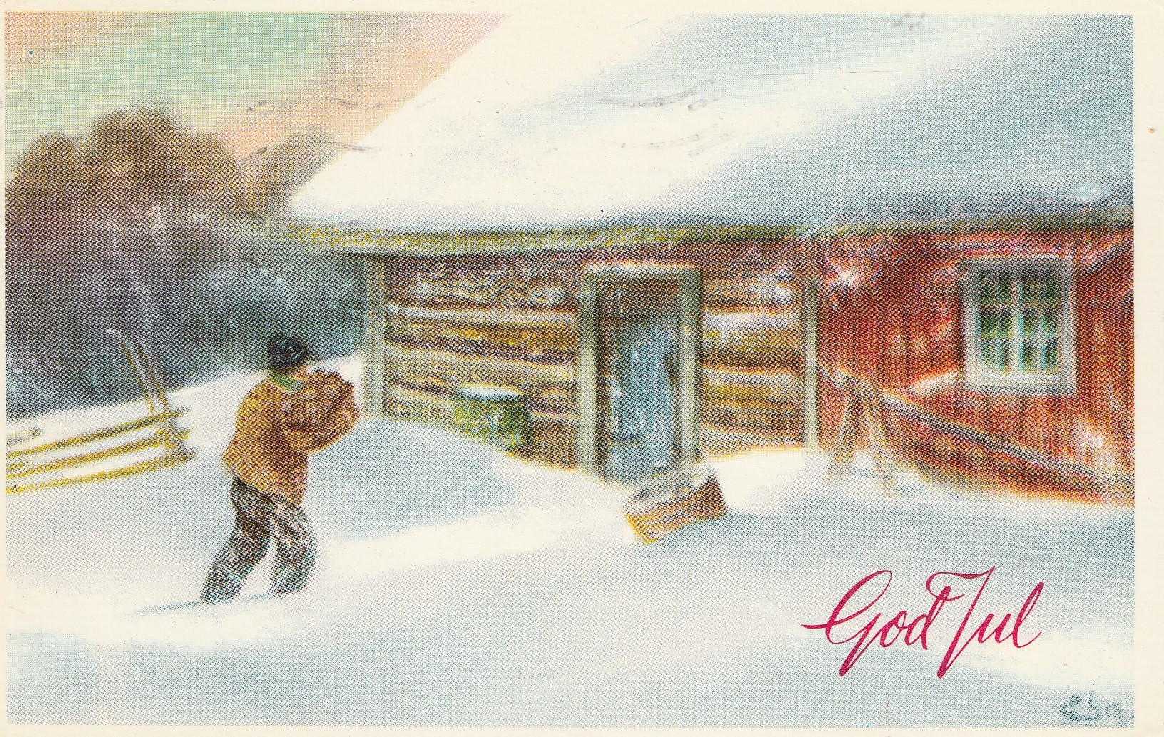 Eldre kort : God Jul . Mittet 6805 / Esa? Pst Små