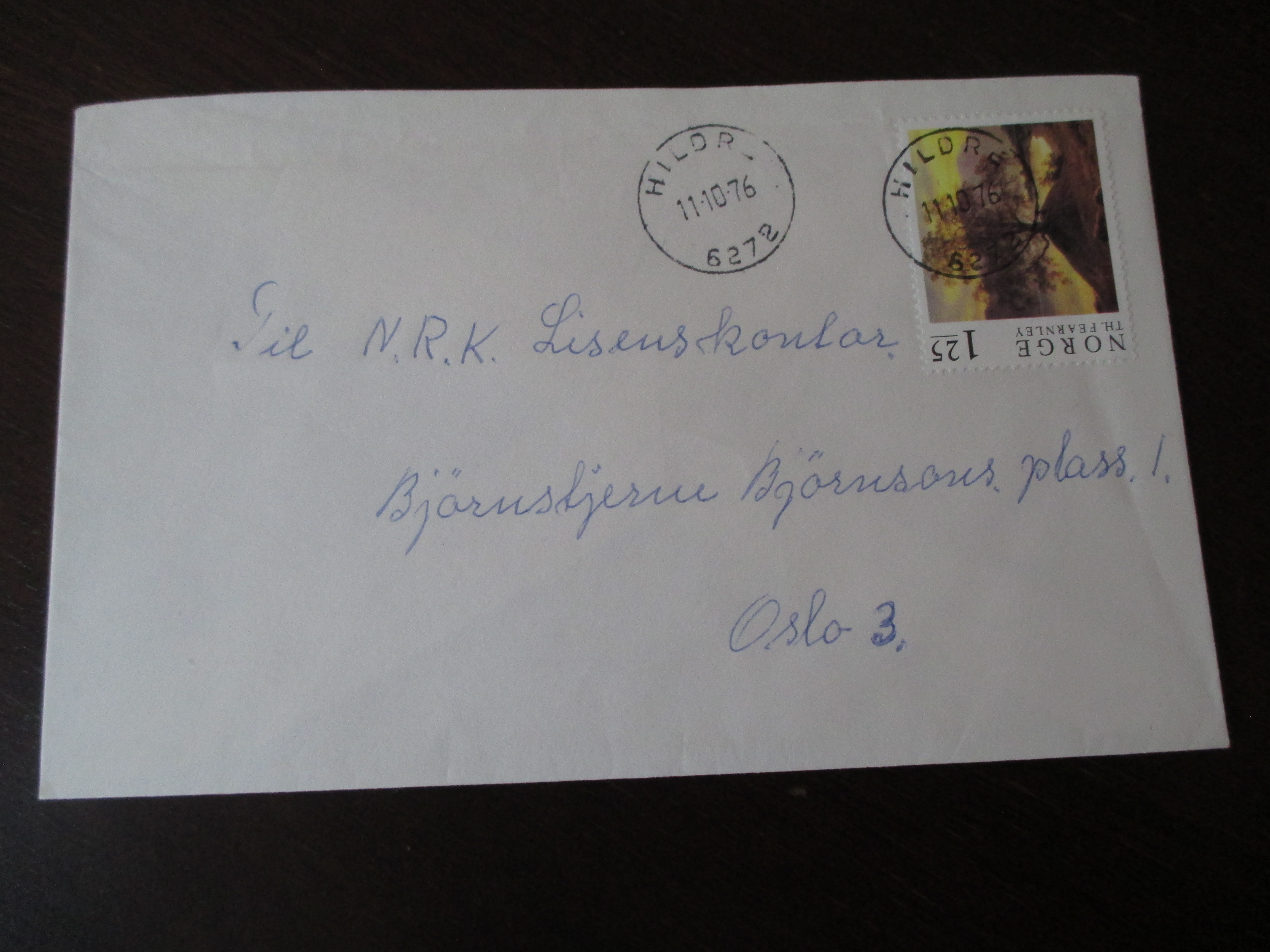 Brev st. Hildre 11.10.1976. (I22N)