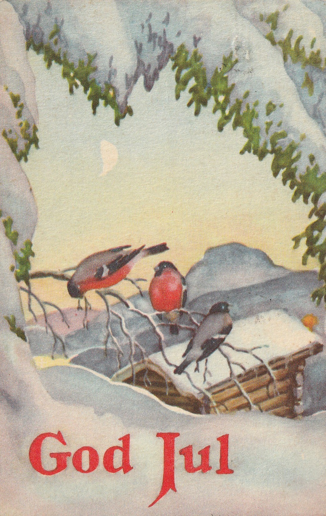 Eldre kort : God Jul . Oppi Serie 597/3 Pst Små