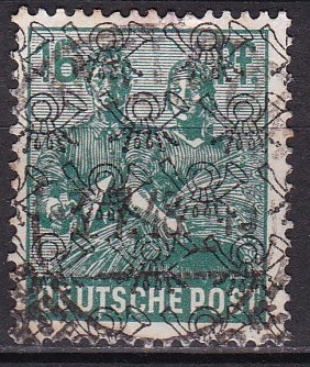 Alliert bes. AM-sone 1948. Michel # 42 II. Stemplet merke