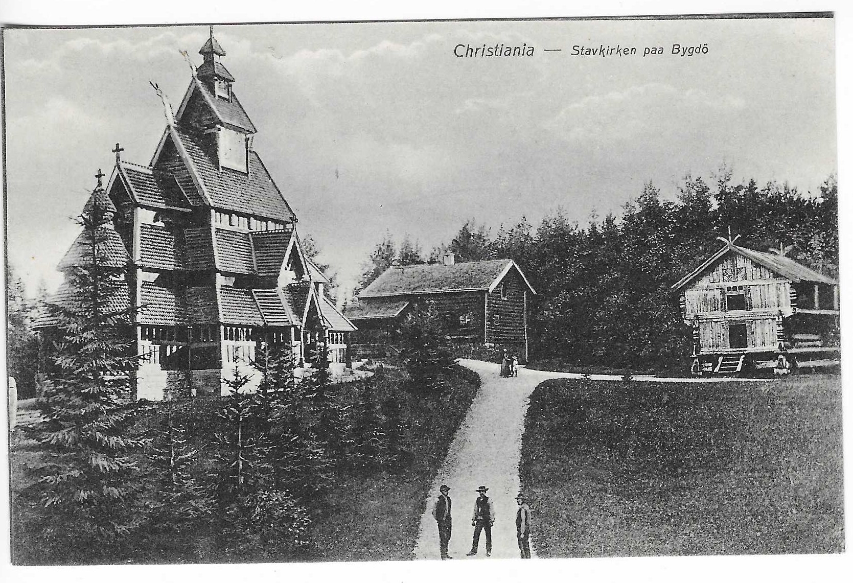 Chritiania. Stavkirken paa Bygdö. UPU, G.H 92.