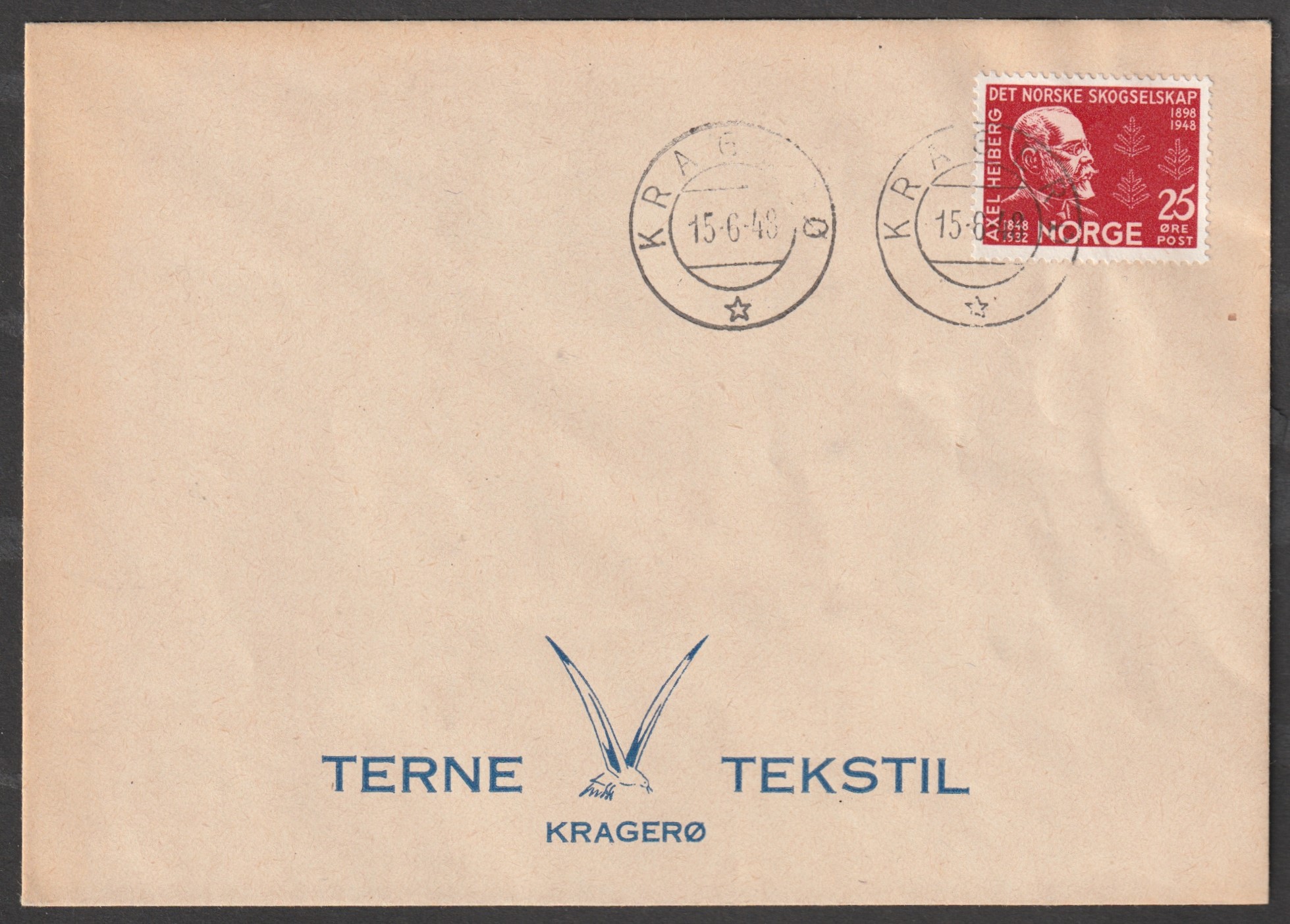 NK 372  på firmabrev Terne Tekstil  - Kragerø 15 6 48