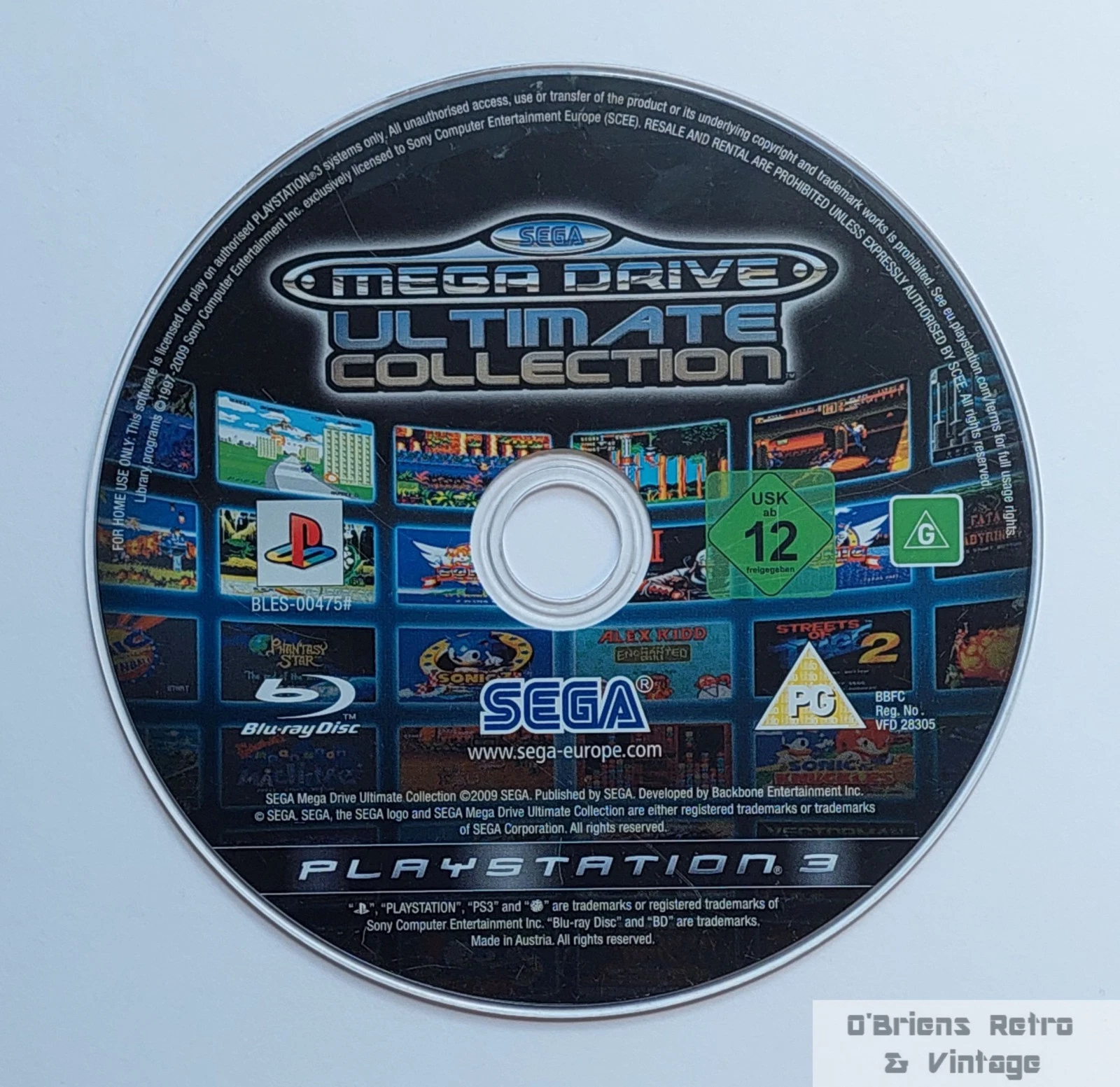 SEGA Mega Drive Ultimate Collection - PlayStation 3 - PAL - Kun disc
